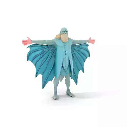 Elderly Winged Creature Model Pack with Textured Skin Low-poly 3D model