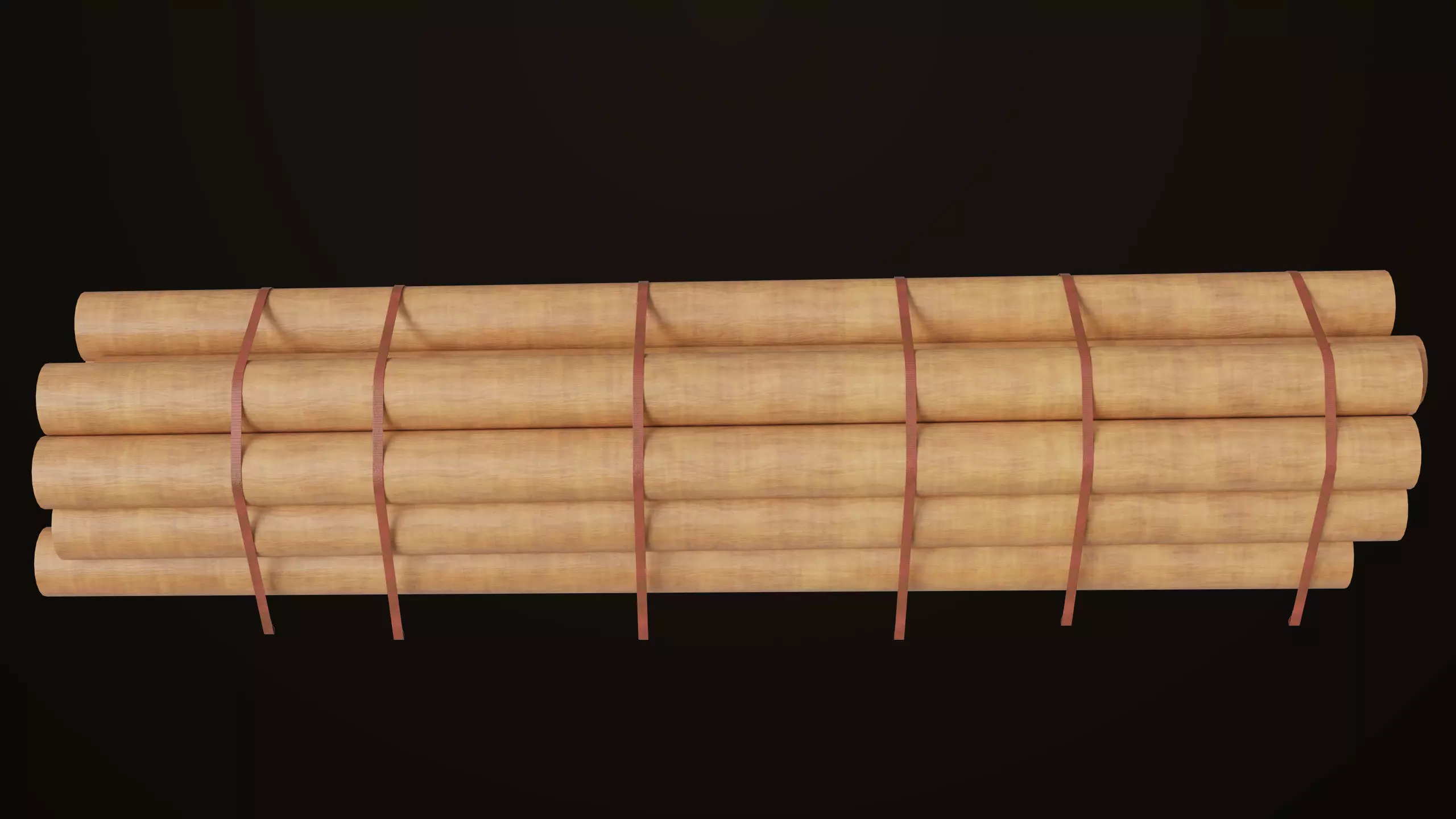 Log Trailer 5 Loads with Single Mat Collection All PBR Textures Low-poly 3D model_2