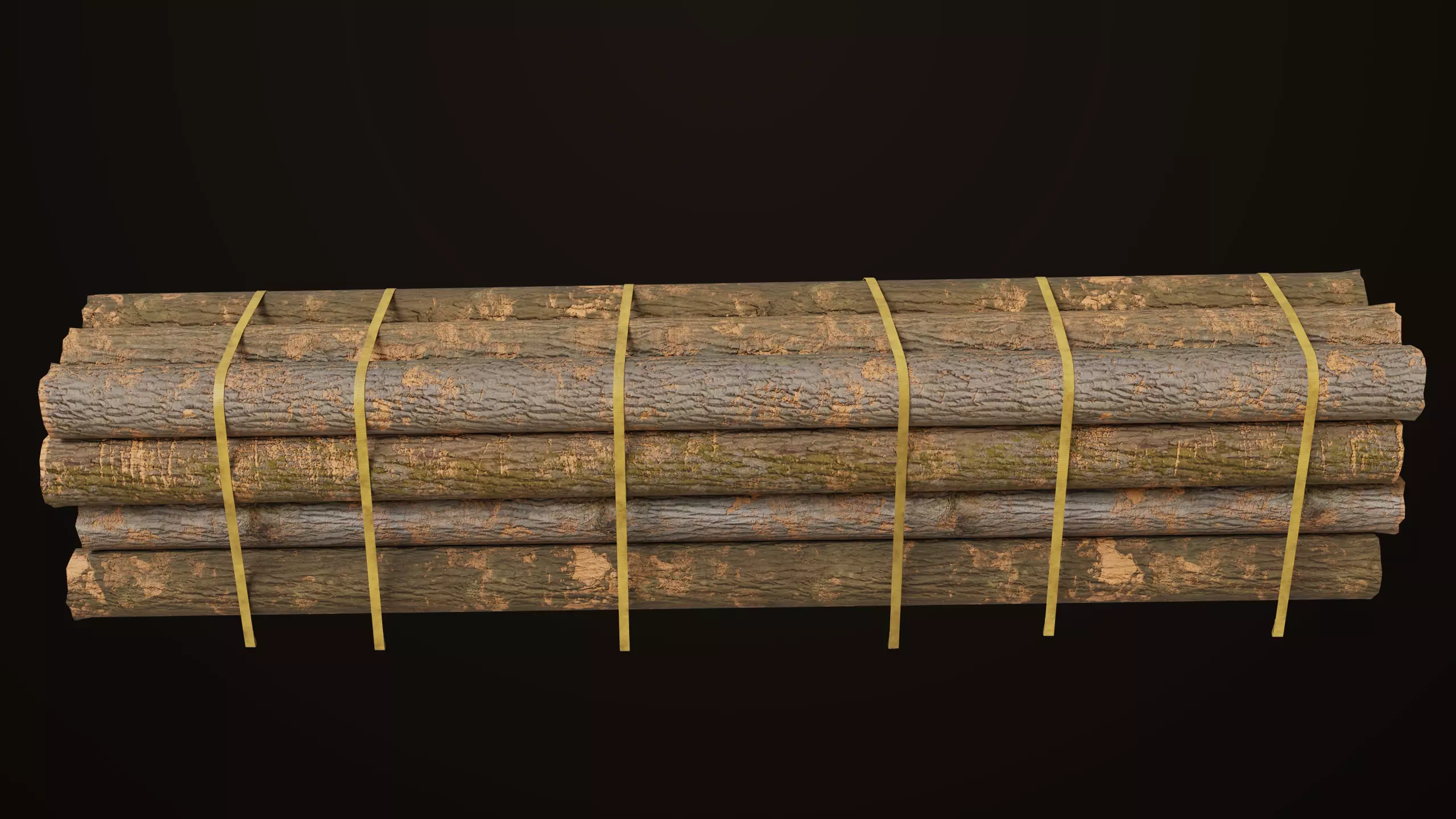 Log Trailer 5 Loads with Single Mat Collection All PBR Textures Low-poly 3D model_10