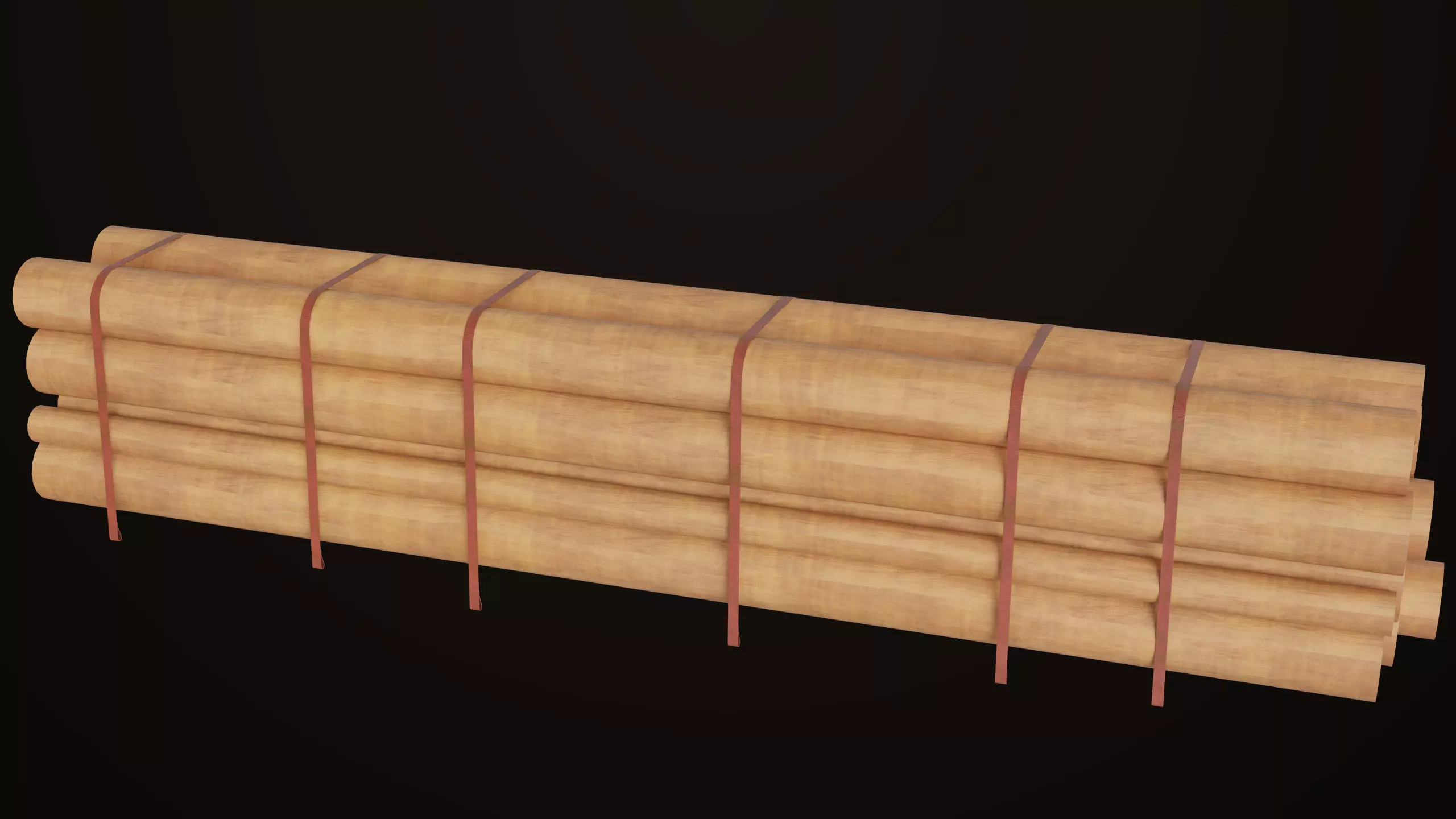 Log Trailer 5 Loads with Single Mat Collection All PBR Textures Low-poly 3D model_3