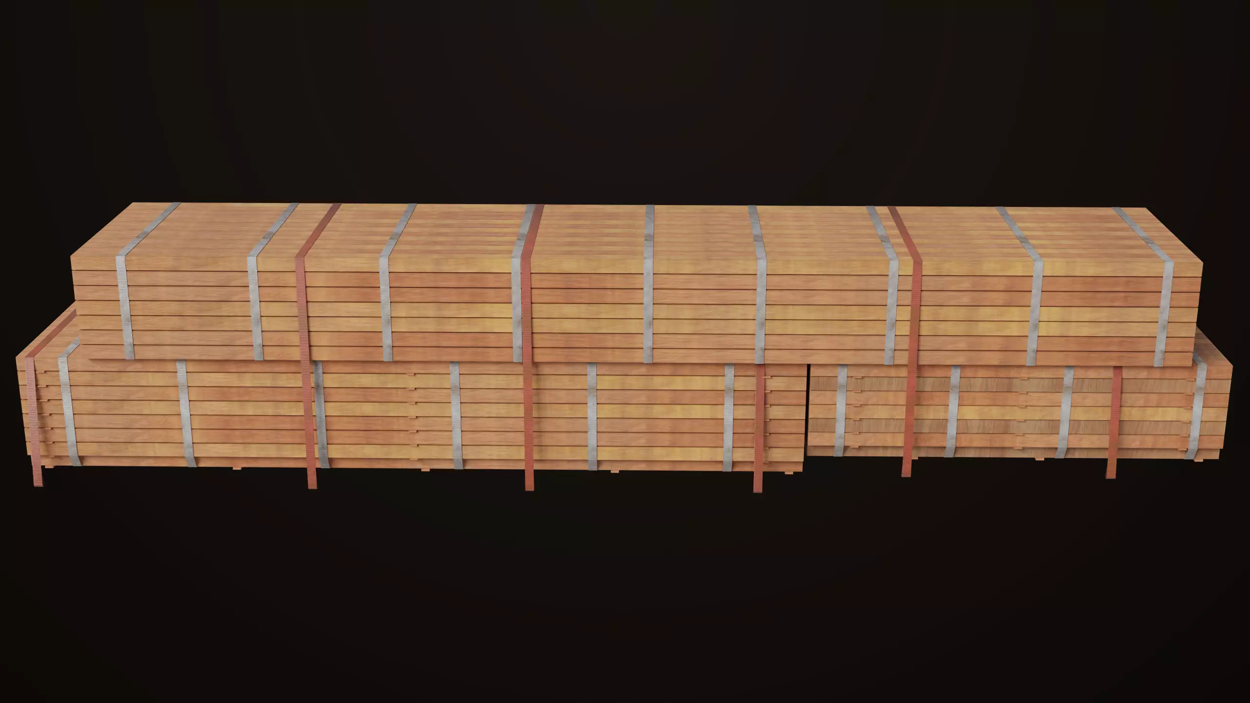 Log Trailer 5 Loads with Single Mat Collection All PBR Textures Low-poly 3D model_15