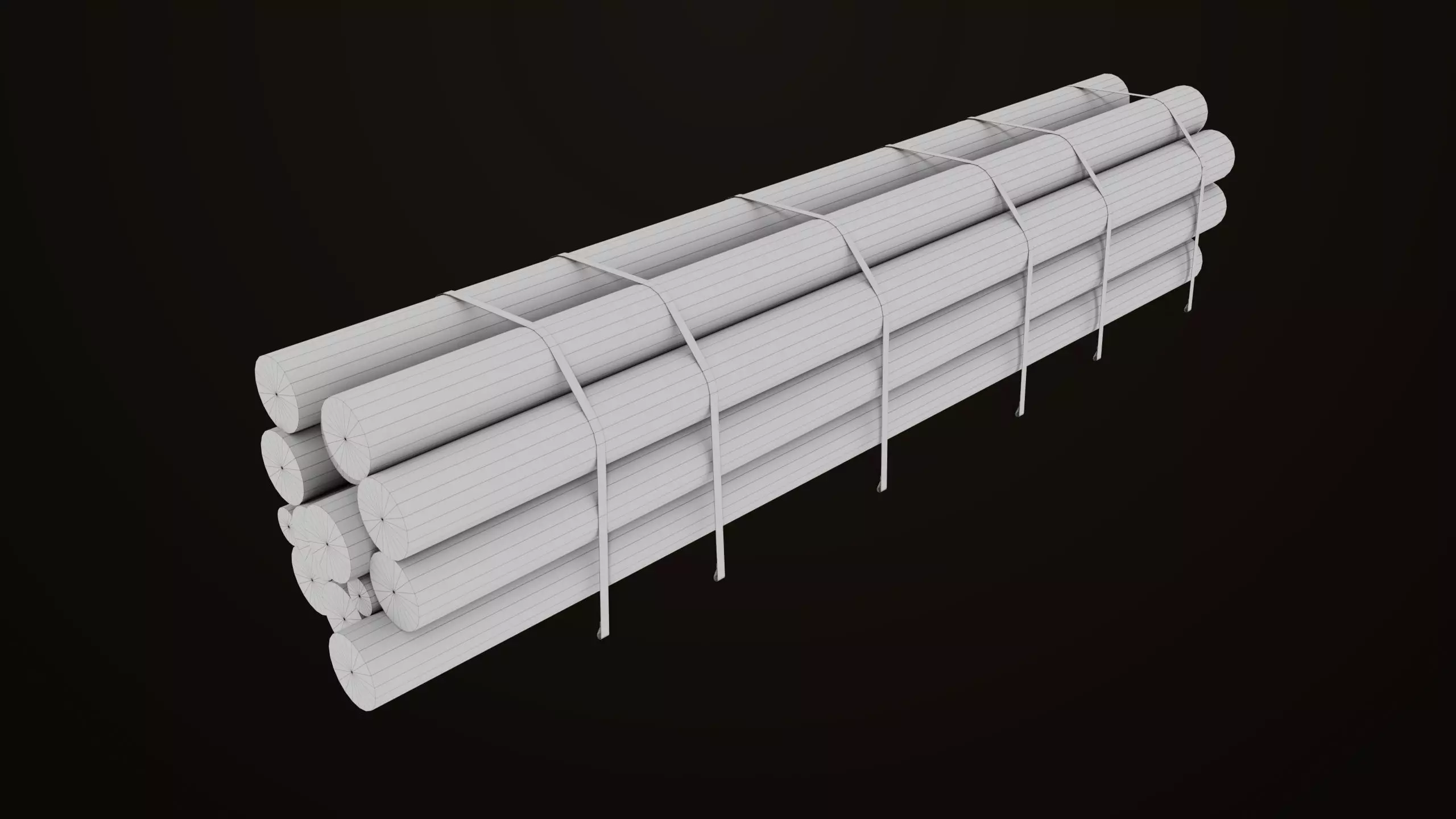 Log Trailer 5 Loads with Single Mat Collection All PBR Textures Low-poly 3D model_22