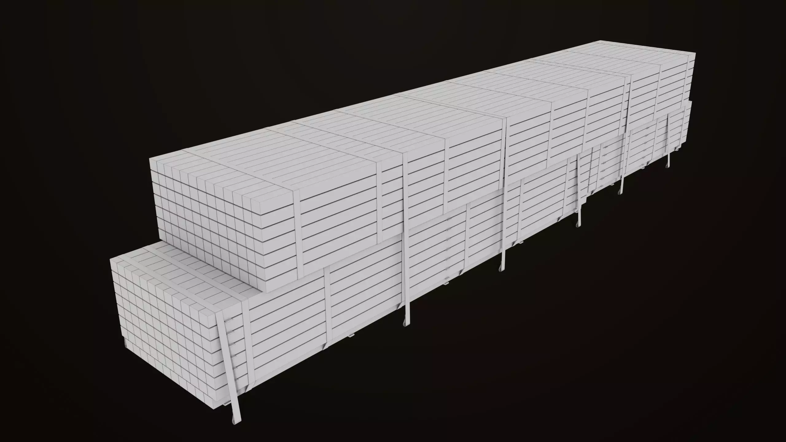 Log Trailer 5 Loads with Single Mat Collection All PBR Textures Low-poly 3D model_25