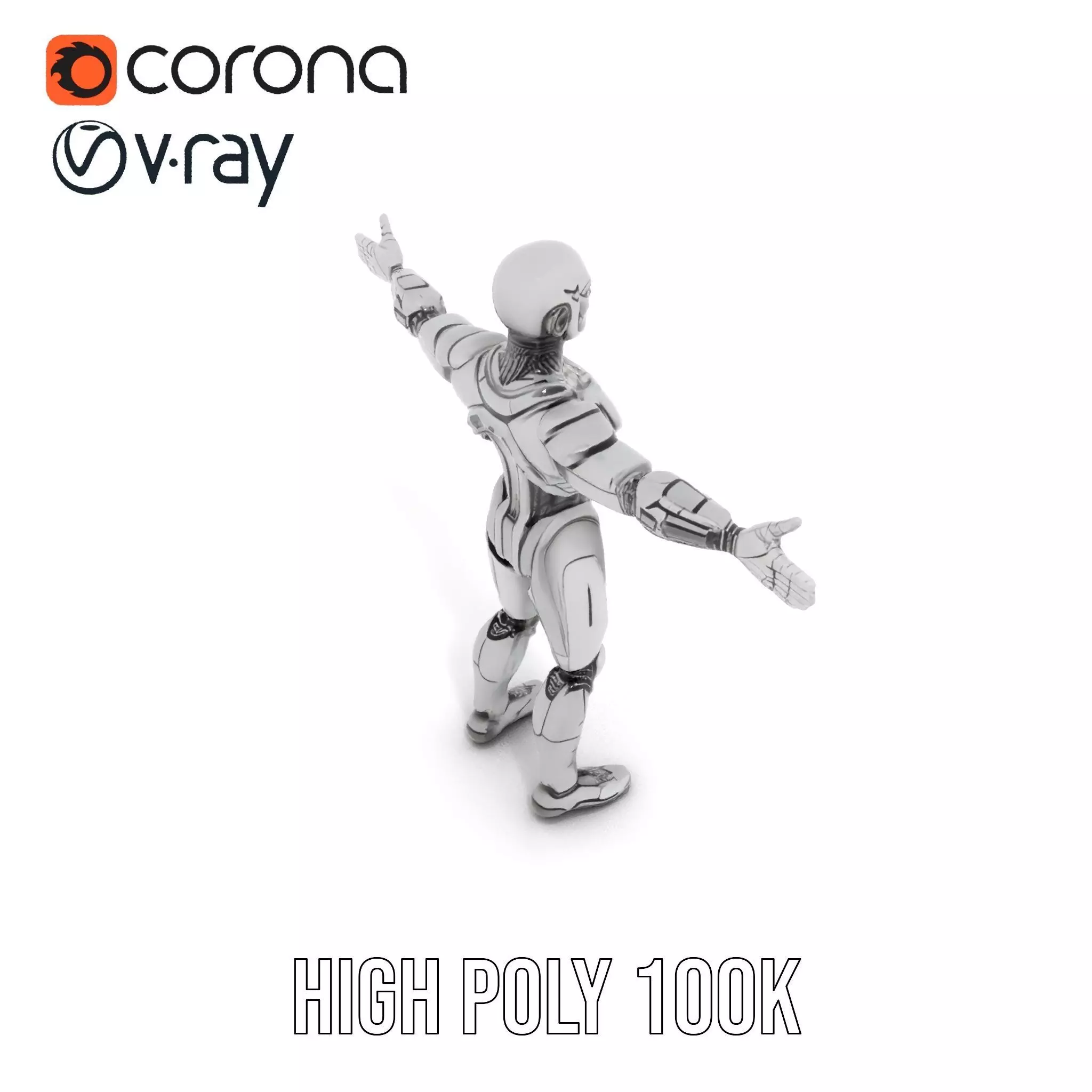 Humanoid Robot Model Pack with PBR Textures Low-poly 3D model_15