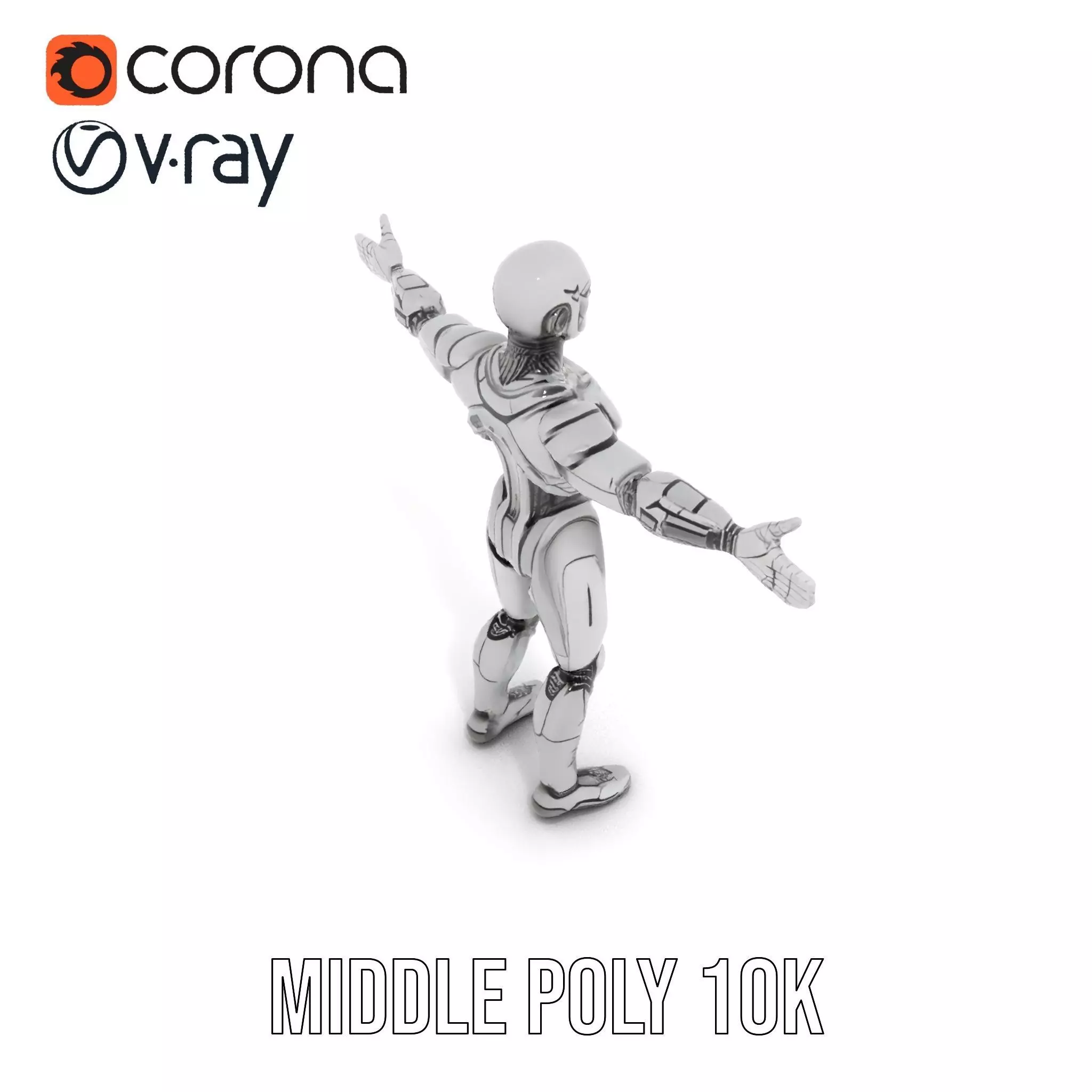 Humanoid Robot Model Pack with PBR Textures Low-poly 3D model_5