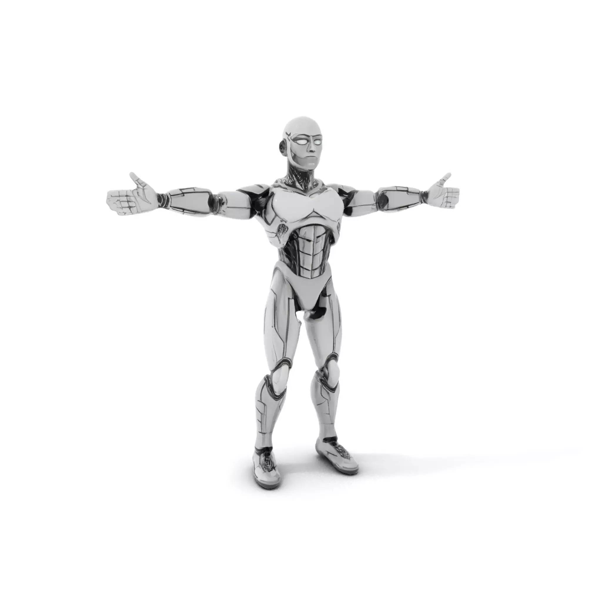 Humanoid Robot Model Pack with PBR Textures Low-poly 3D model_0