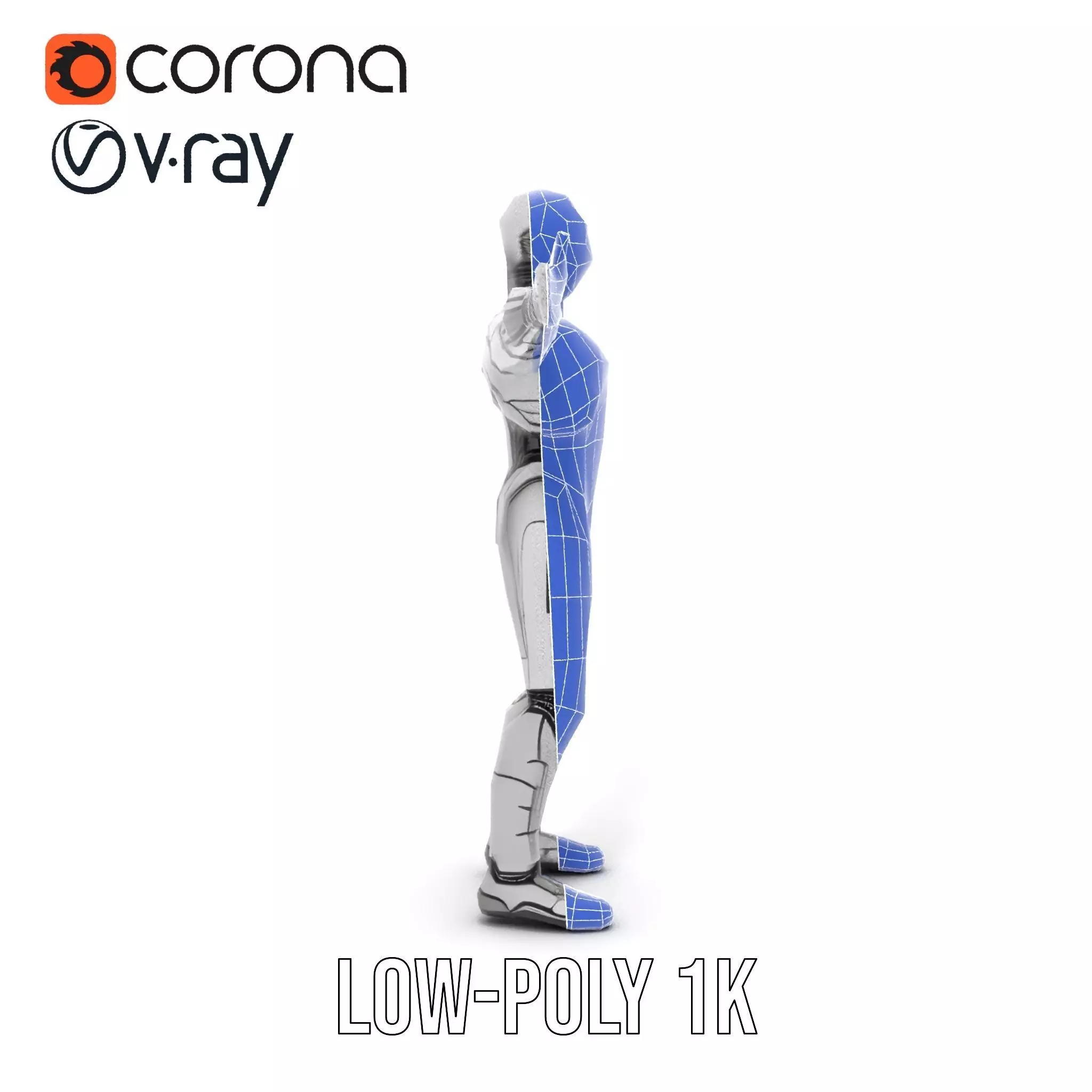 Humanoid Robot Model Pack with PBR Textures Low-poly 3D model_23