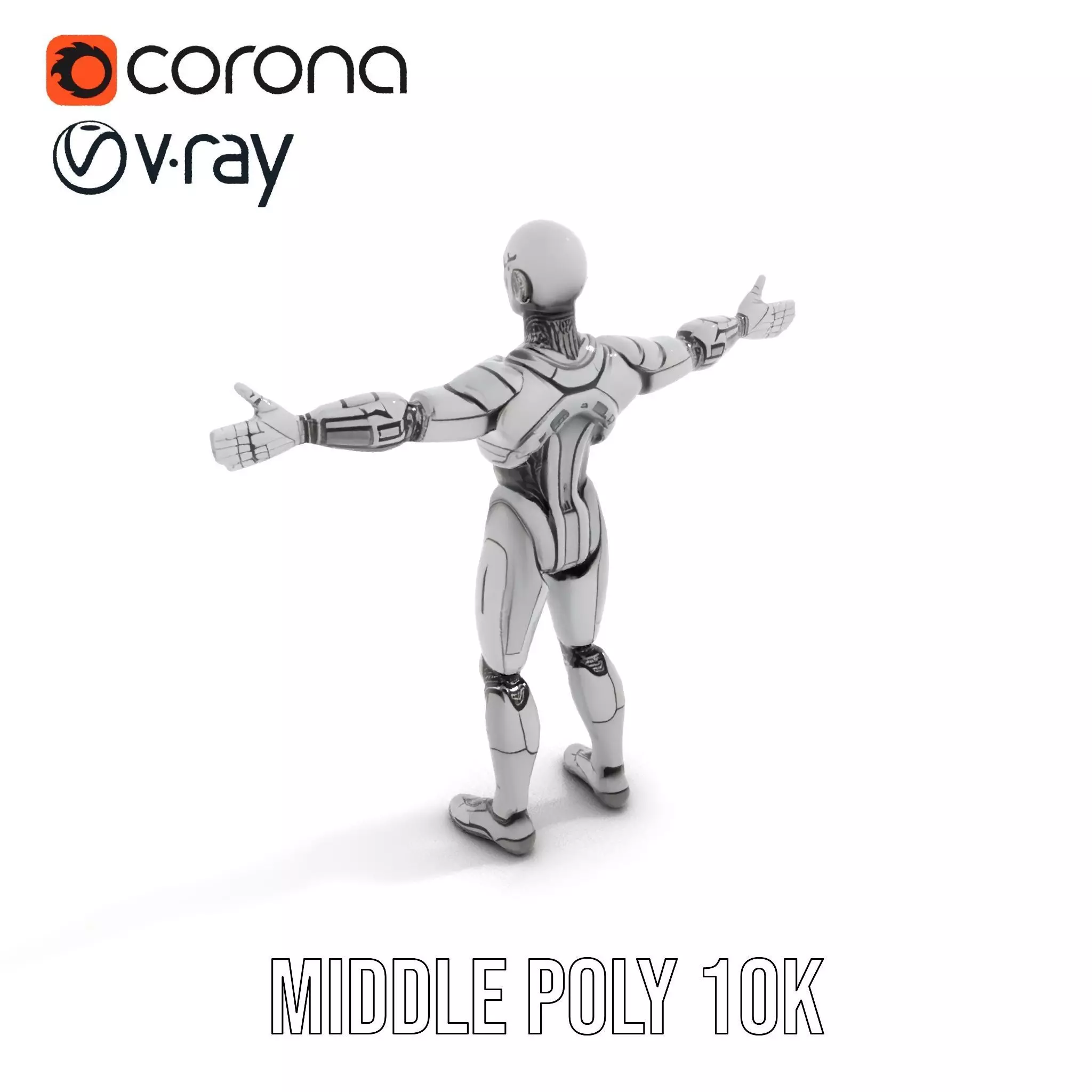 Humanoid Robot Model Pack with PBR Textures Low-poly 3D model_6