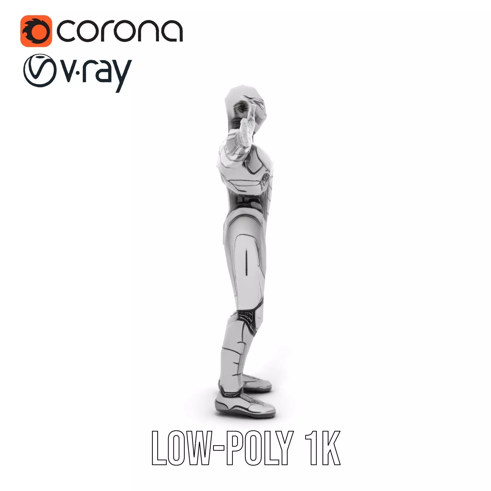 Humanoid Robot Model Pack with PBR Textures Low-poly 3D model_25