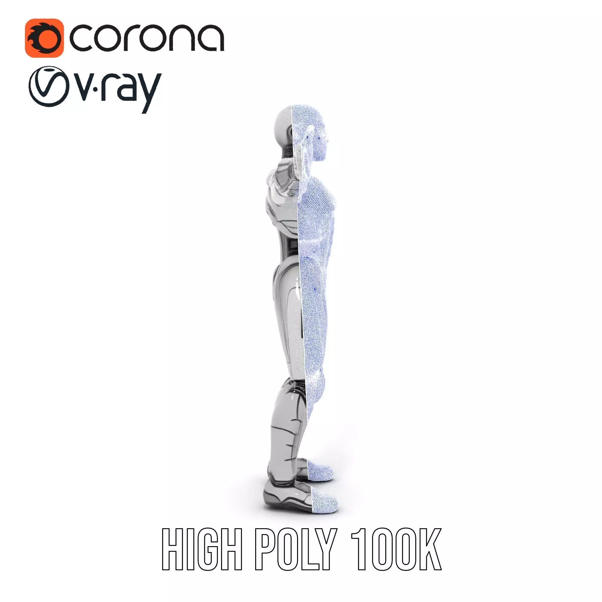 Humanoid Robot Model Pack with PBR Textures Low-poly 3D model_34