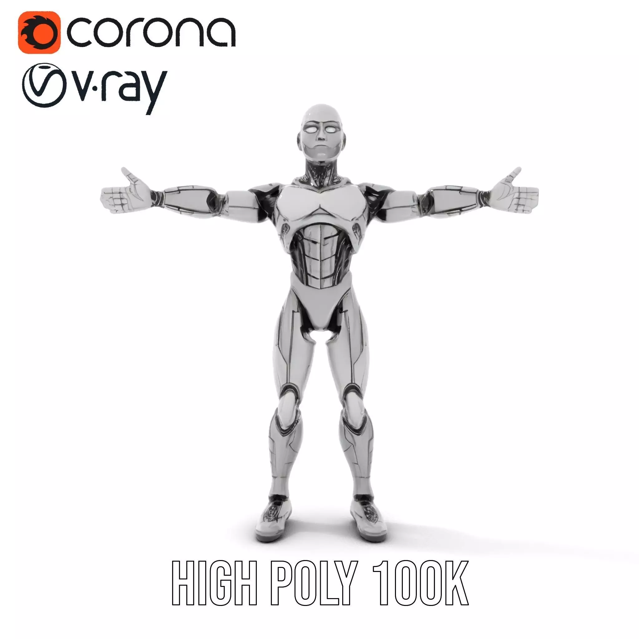 Humanoid Robot Model Pack with PBR Textures Low-poly 3D model_21