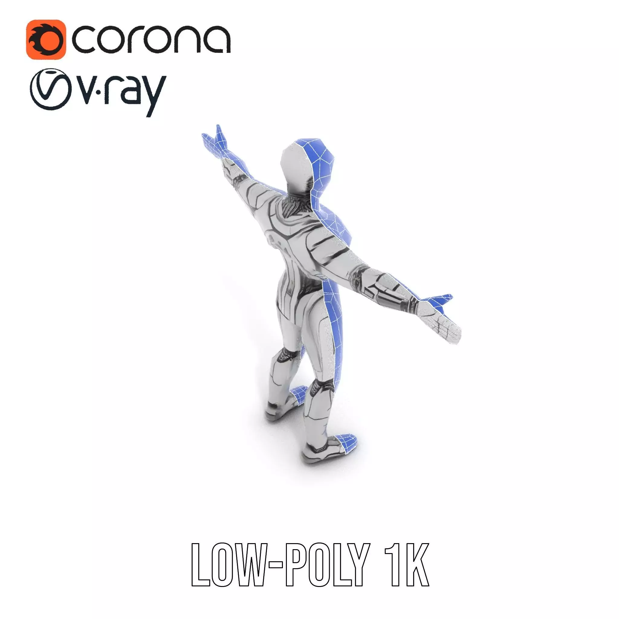 Humanoid Robot Model Pack with PBR Textures Low-poly 3D model_27