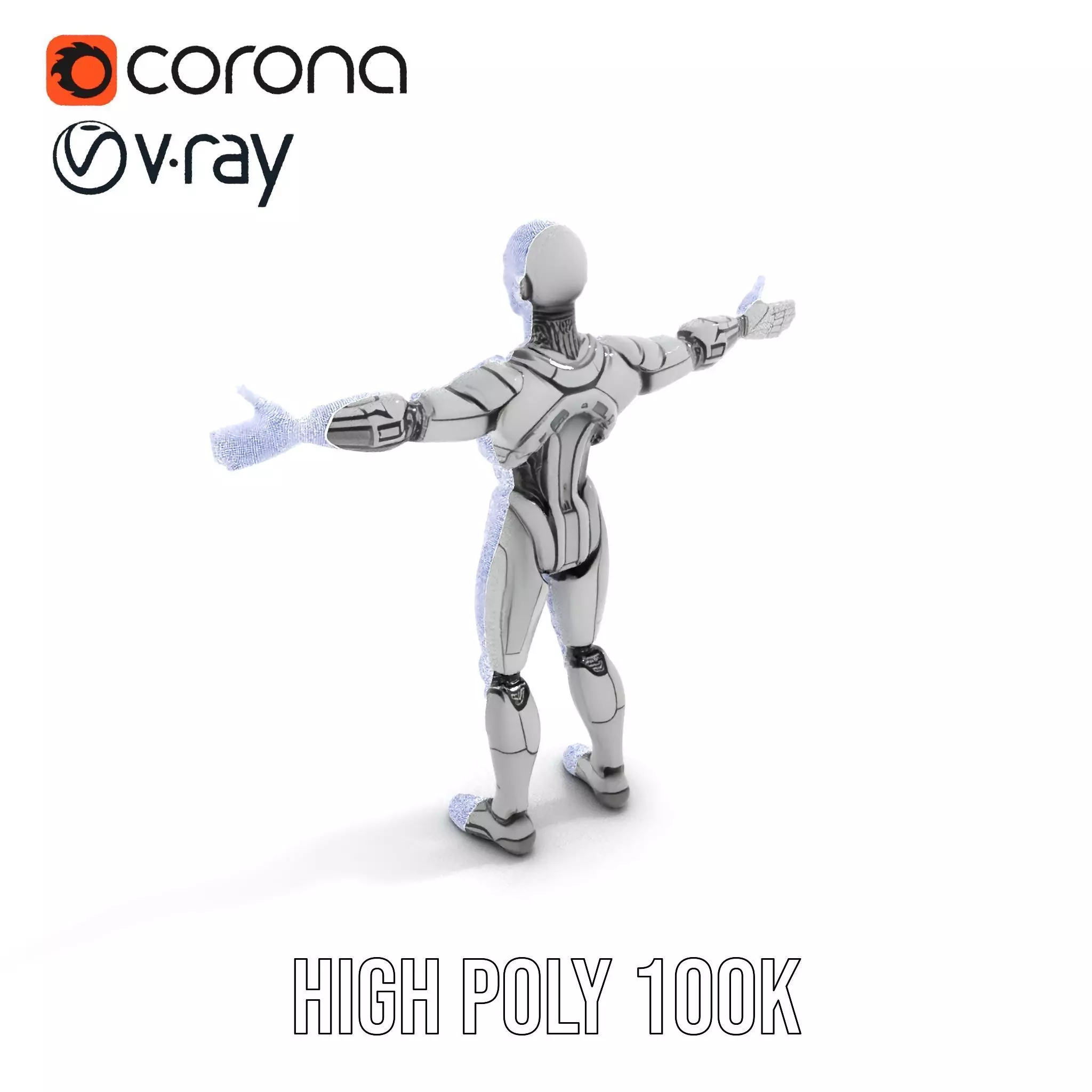 Humanoid Robot Model Pack with PBR Textures Low-poly 3D model_31