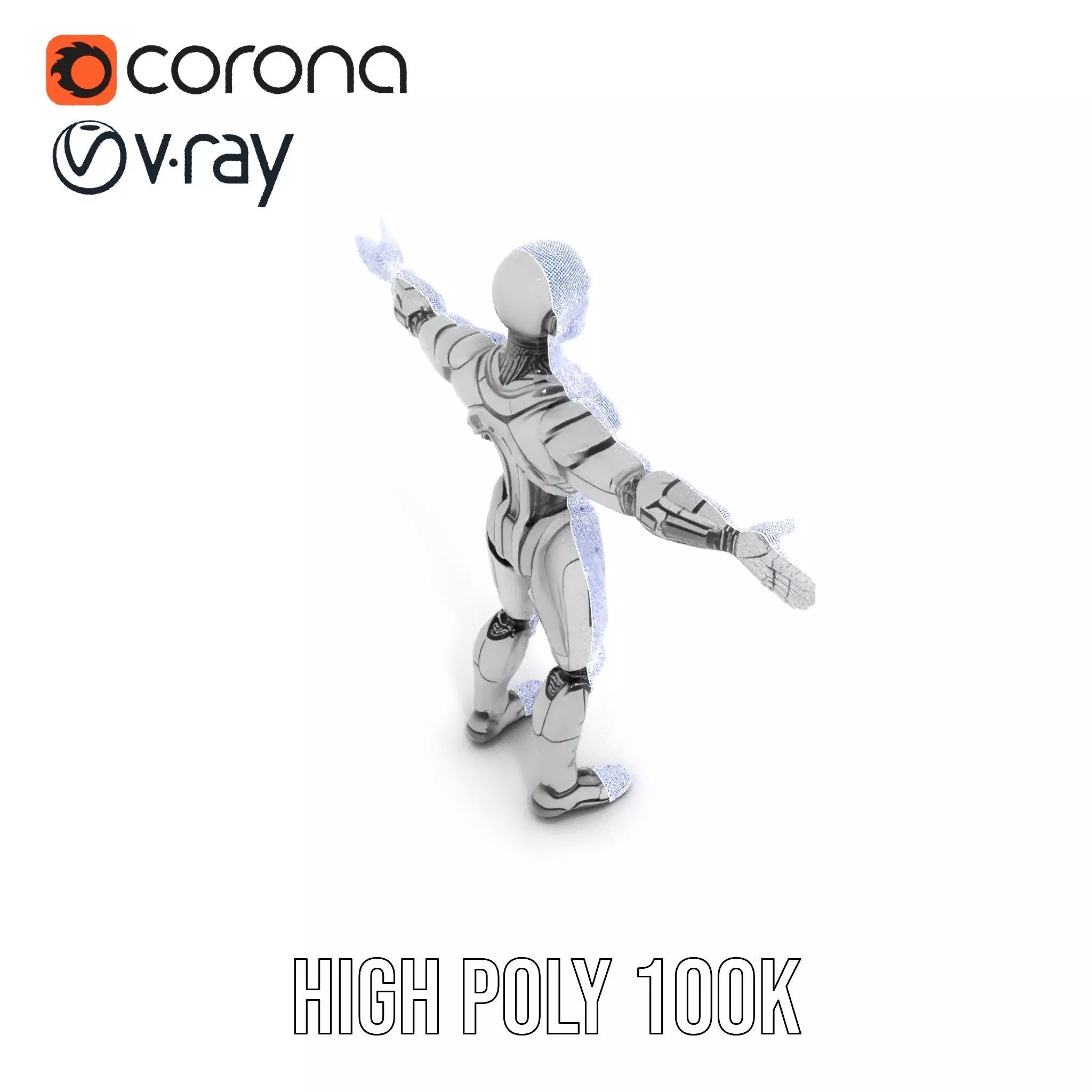Humanoid Robot Model Pack with PBR Textures Low-poly 3D model_32