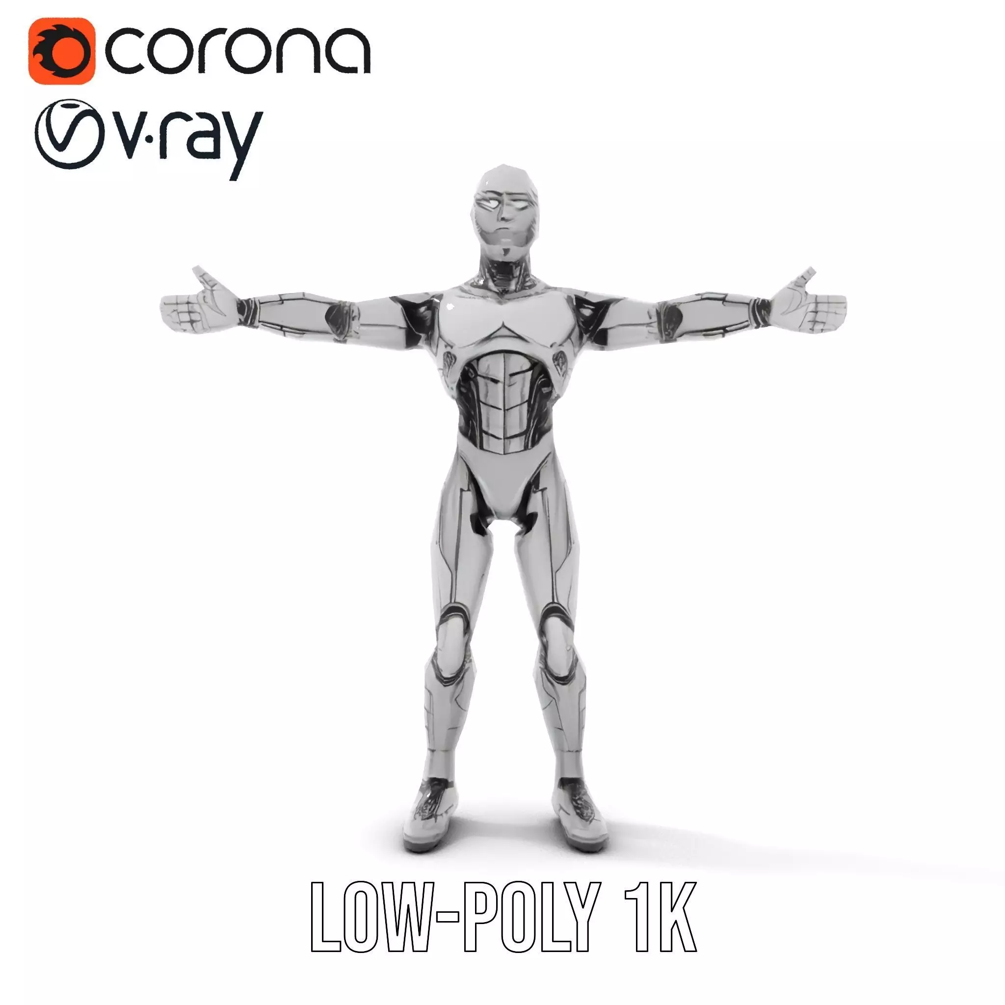 Humanoid Robot Model Pack with PBR Textures Low-poly 3D model_20