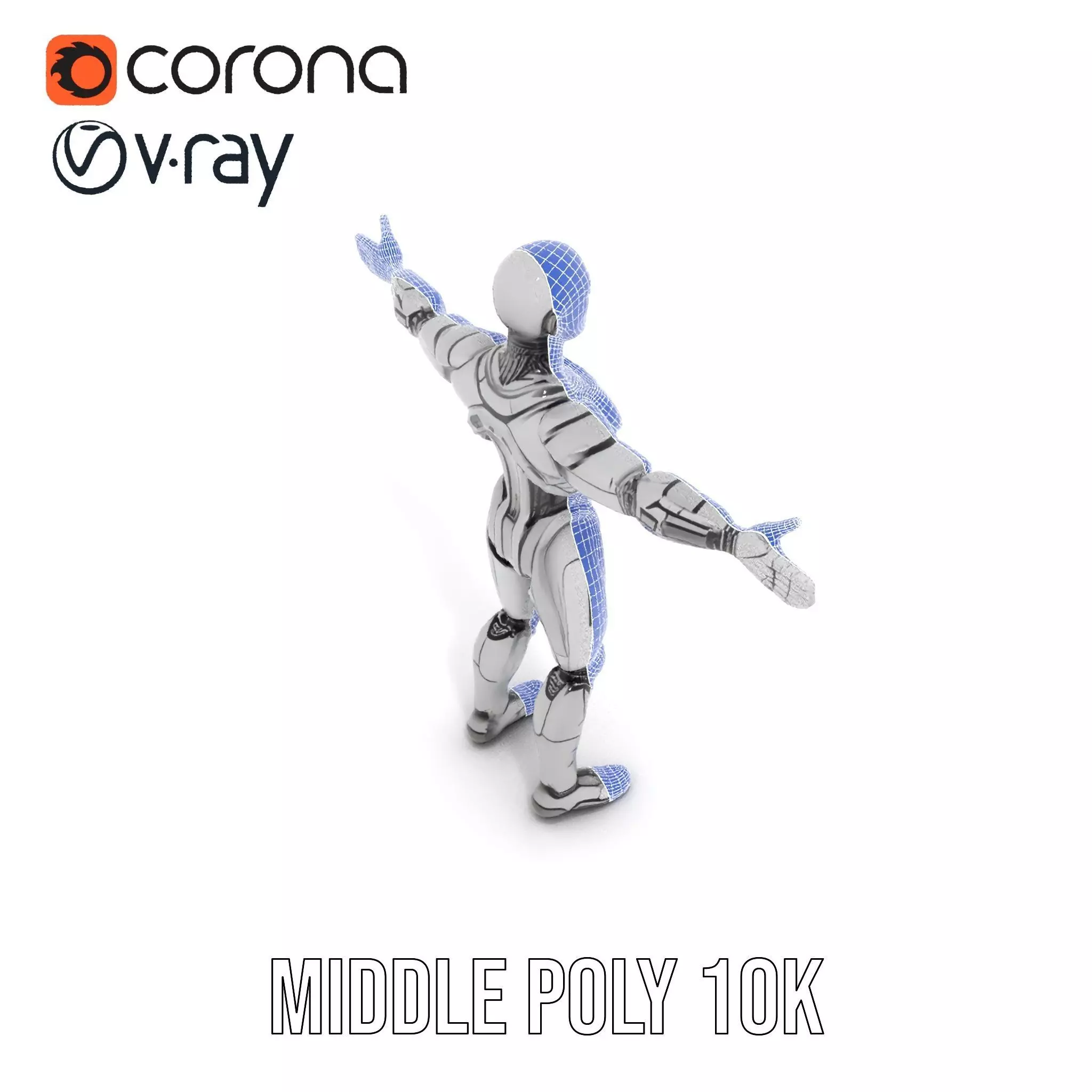 Humanoid Robot Model Pack with PBR Textures Low-poly 3D model_29