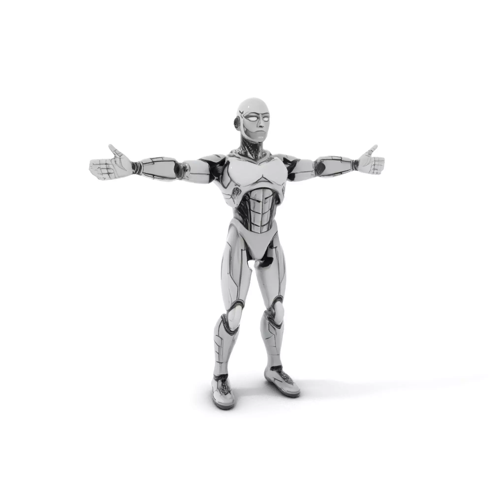 Humanoid Robot Model Pack with PBR Textures Low-poly 3D model_13