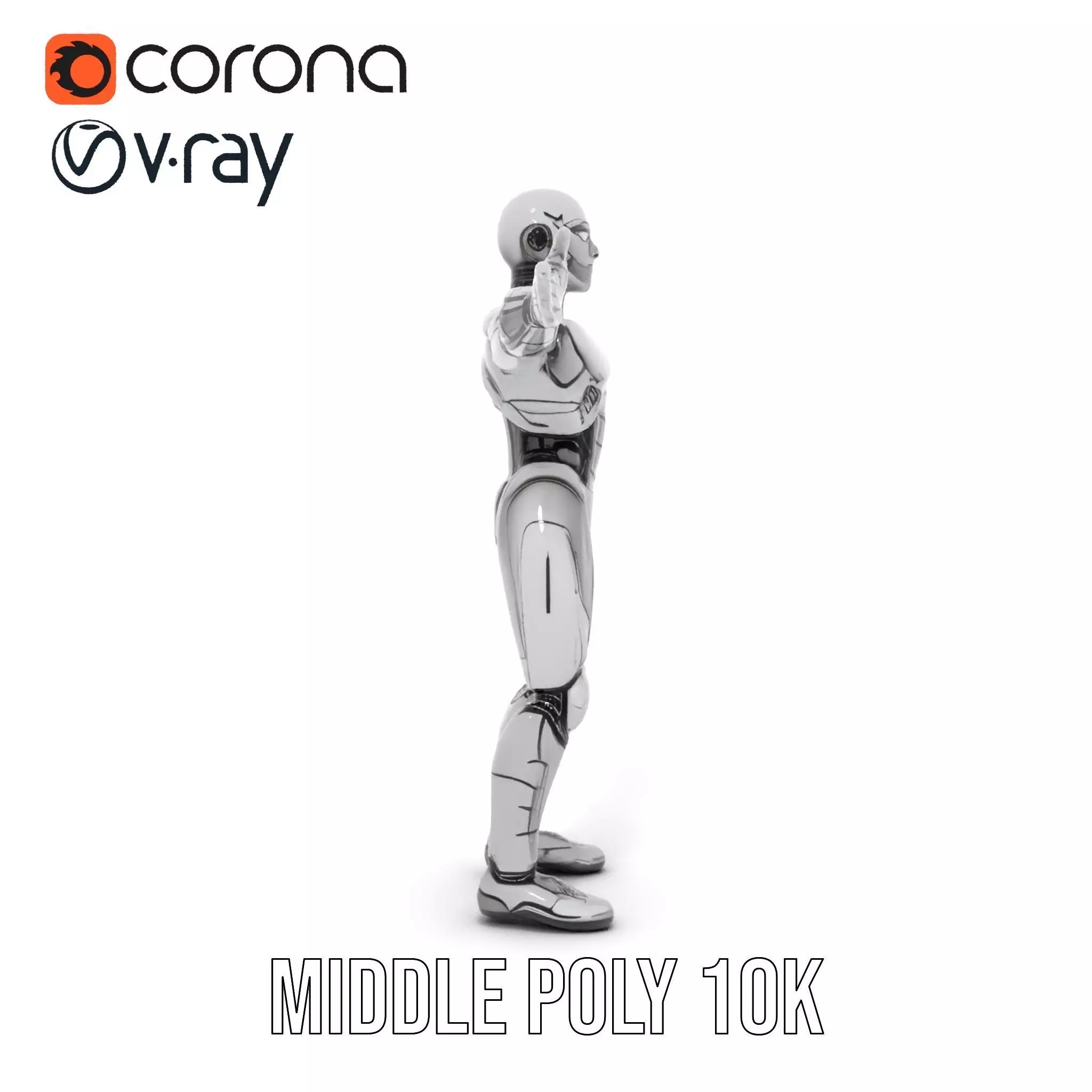 Humanoid Robot Model Pack with PBR Textures Low-poly 3D model_16