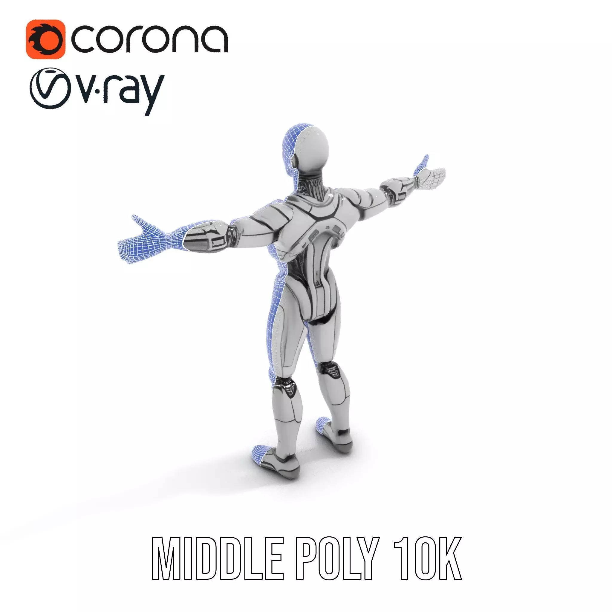 Humanoid Robot Model Pack with PBR Textures Low-poly 3D model_26