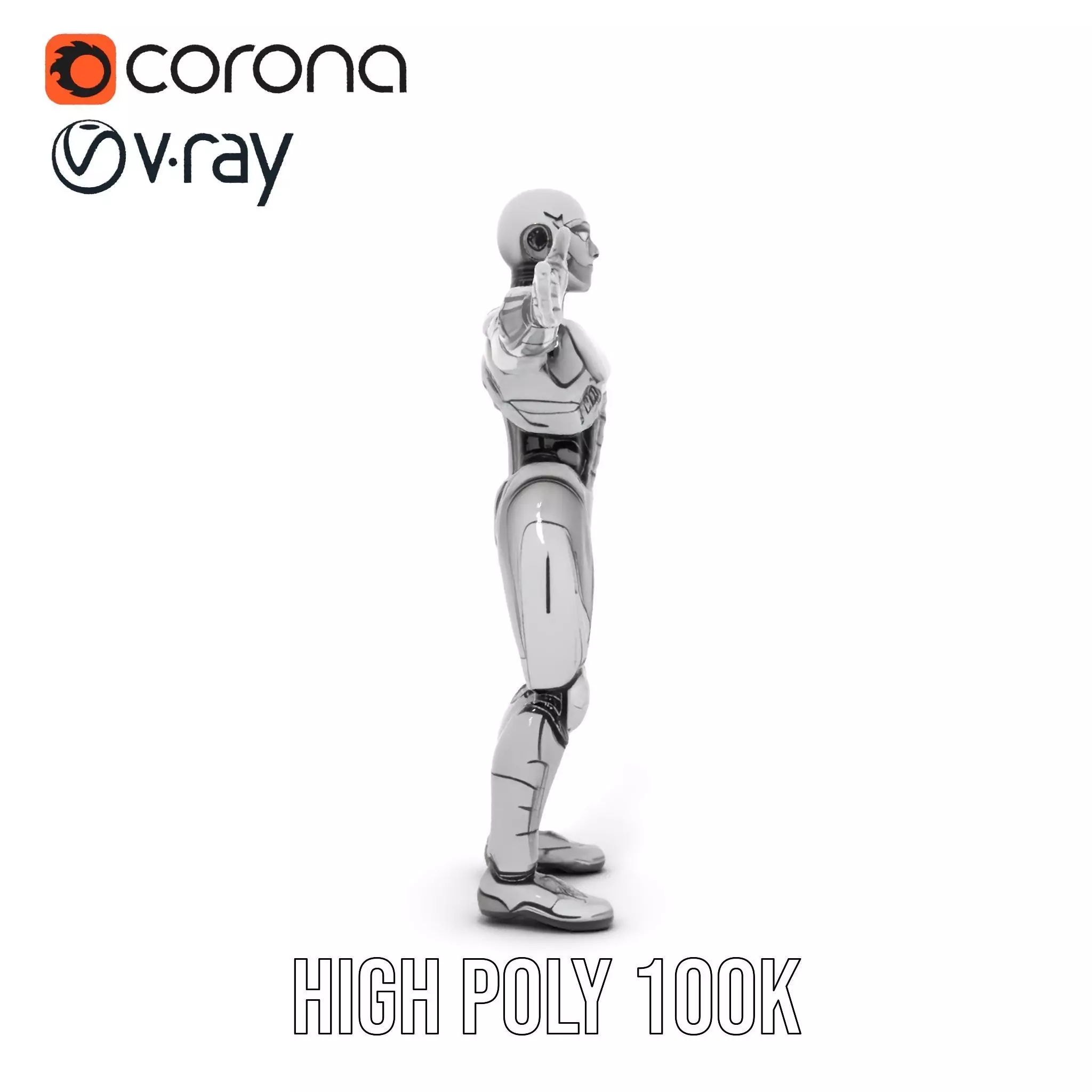 Humanoid Robot Model Pack with PBR Textures Low-poly 3D model_12