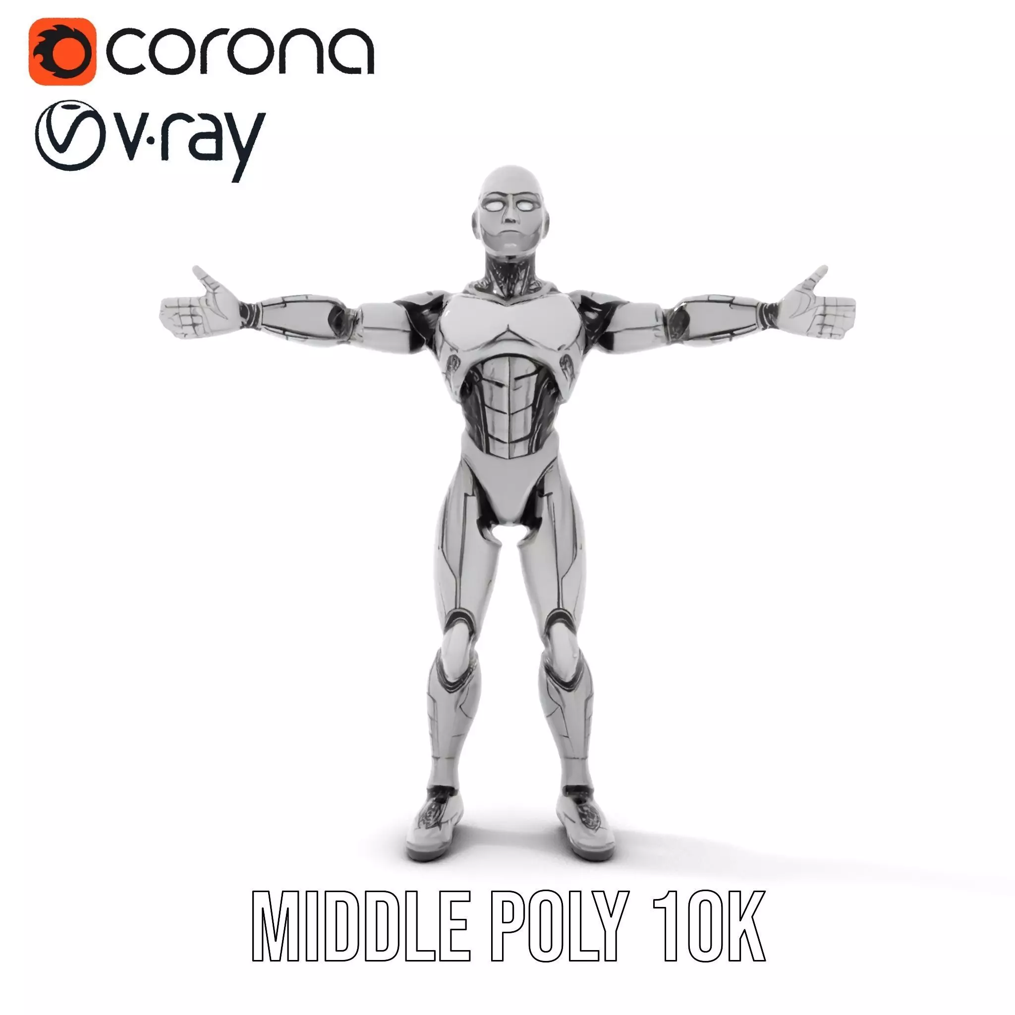 Humanoid Robot Model Pack with PBR Textures Low-poly 3D model_19