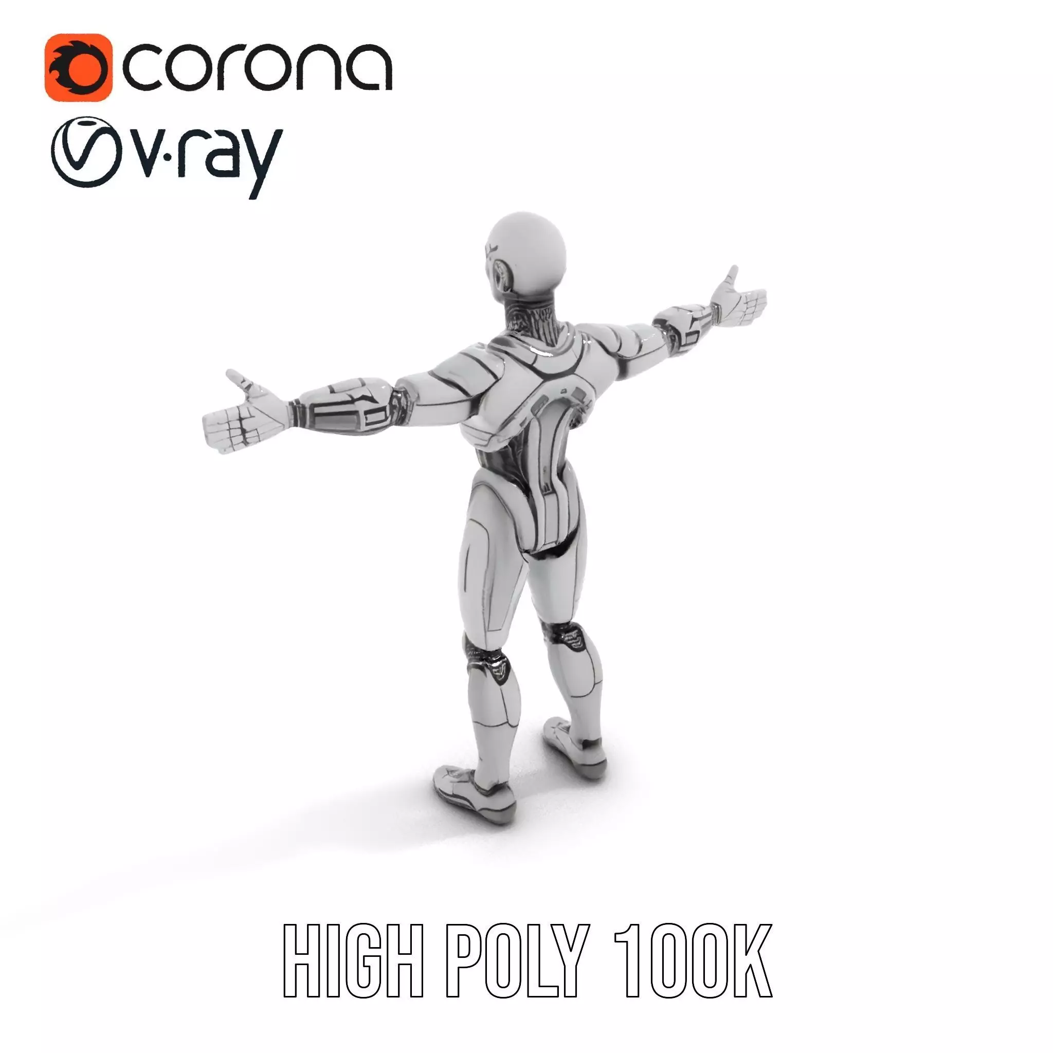 Humanoid Robot Model Pack with PBR Textures Low-poly 3D model_9