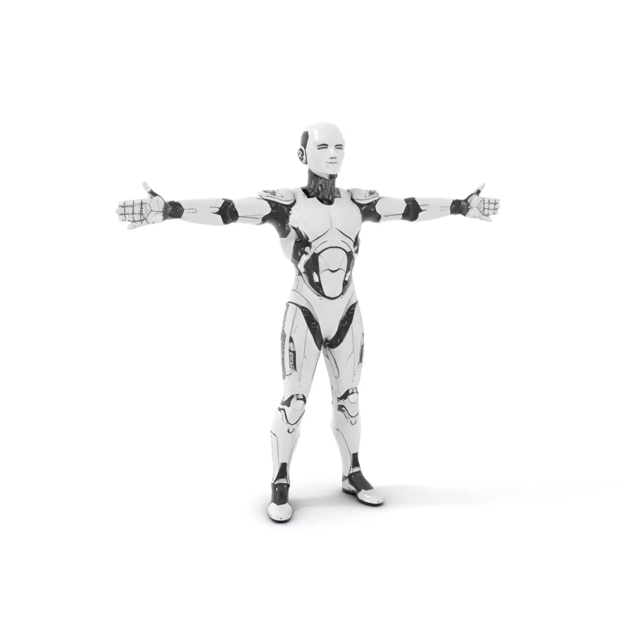 Futuristic Humanoid Robot Model Pack Low-poly 3D model_6