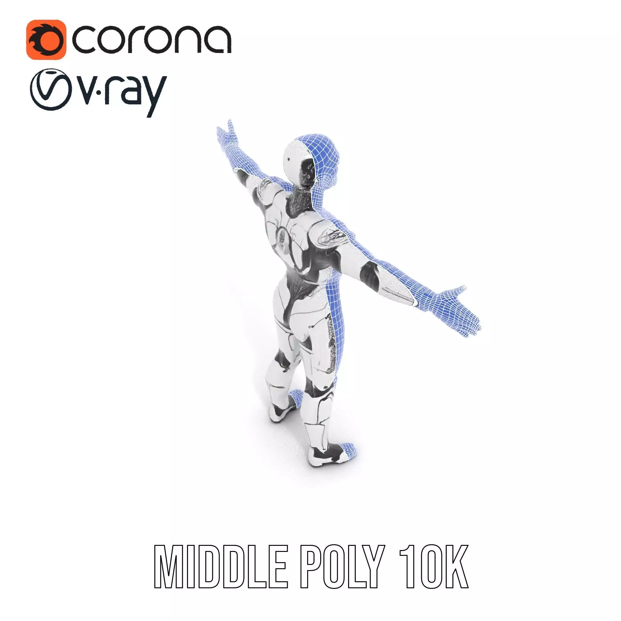 Futuristic Humanoid Robot Model Pack Low-poly 3D model_21