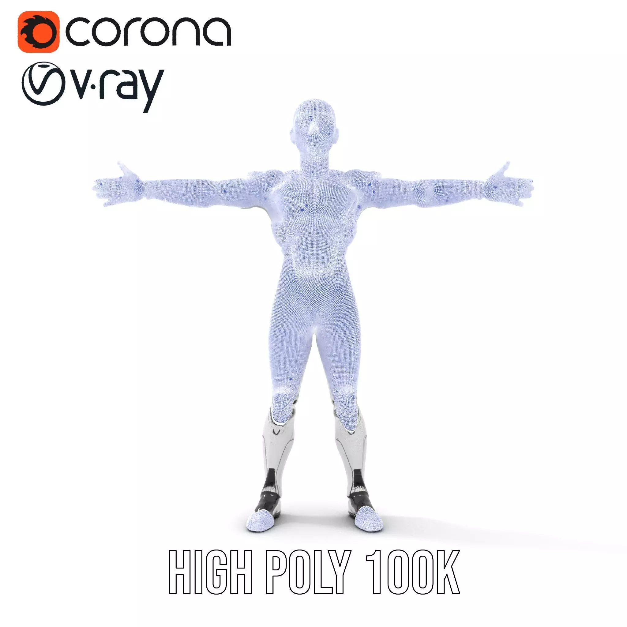 Futuristic Humanoid Robot Model Pack Low-poly 3D model_33