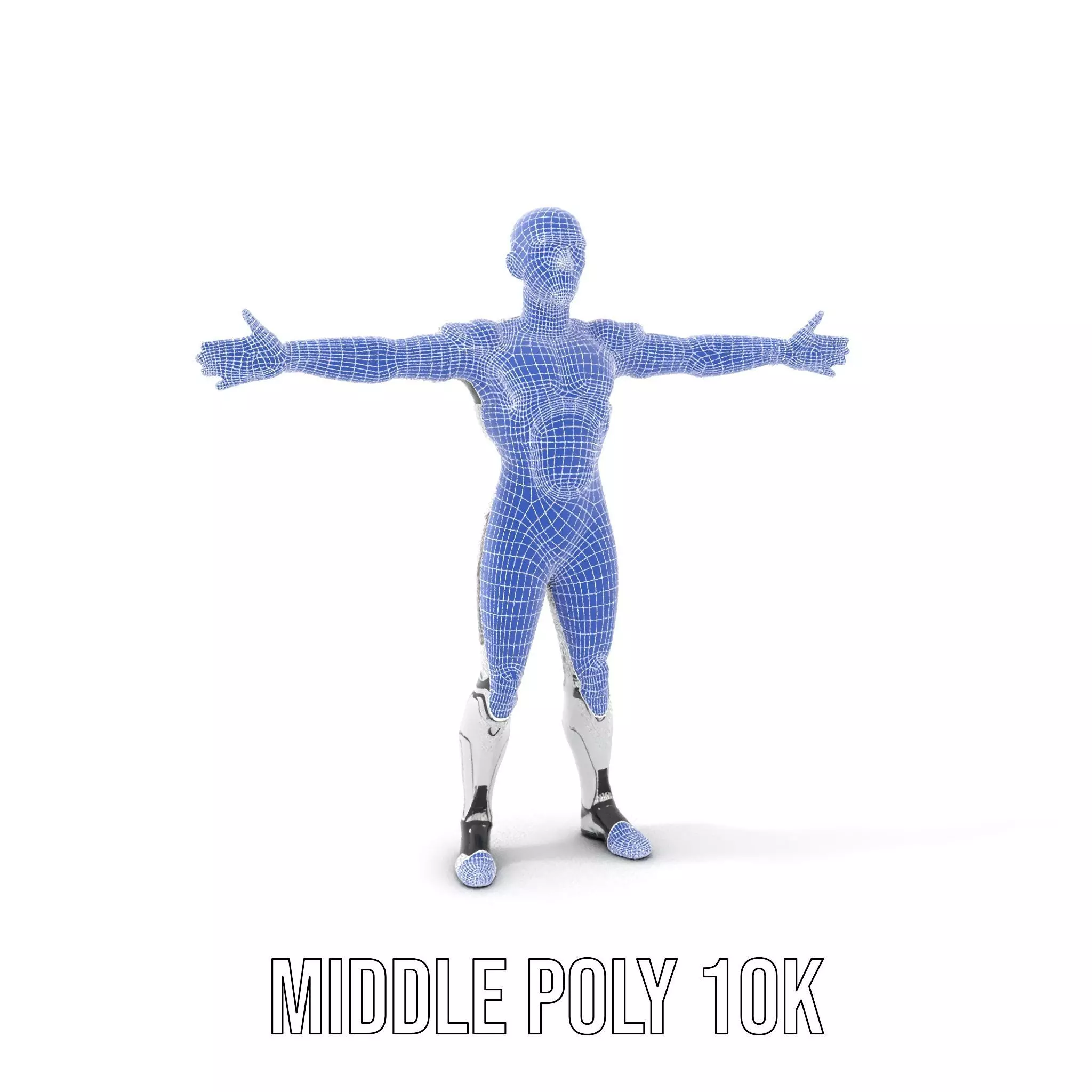 Futuristic Humanoid Robot Model Pack Low-poly 3D model_24