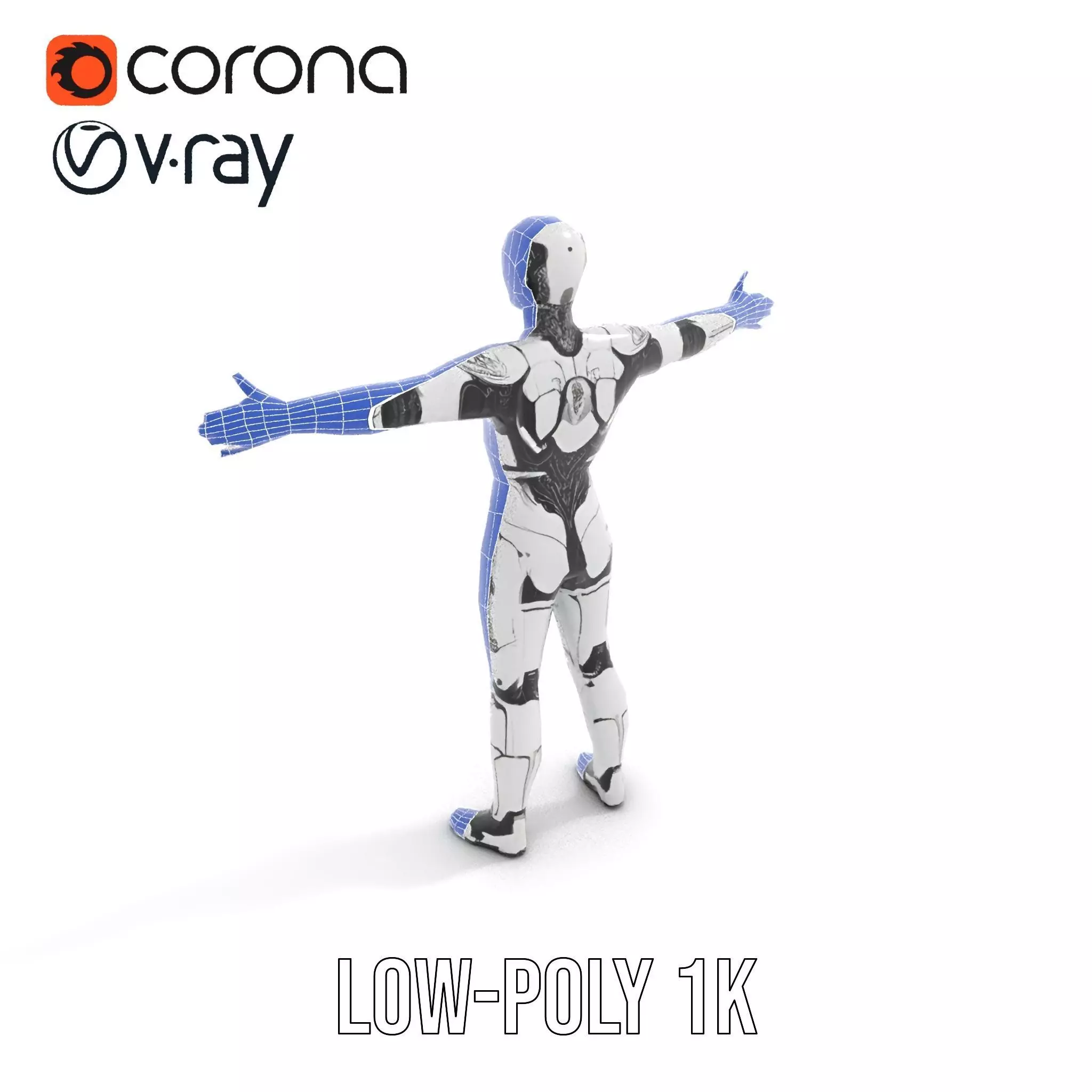Futuristic Humanoid Robot Model Pack Low-poly 3D model_25