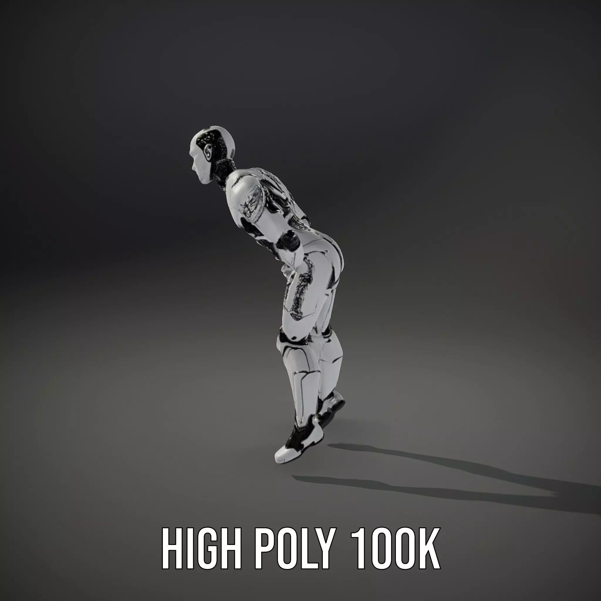 Futuristic Humanoid Robot Model Pack Low-poly 3D model_9