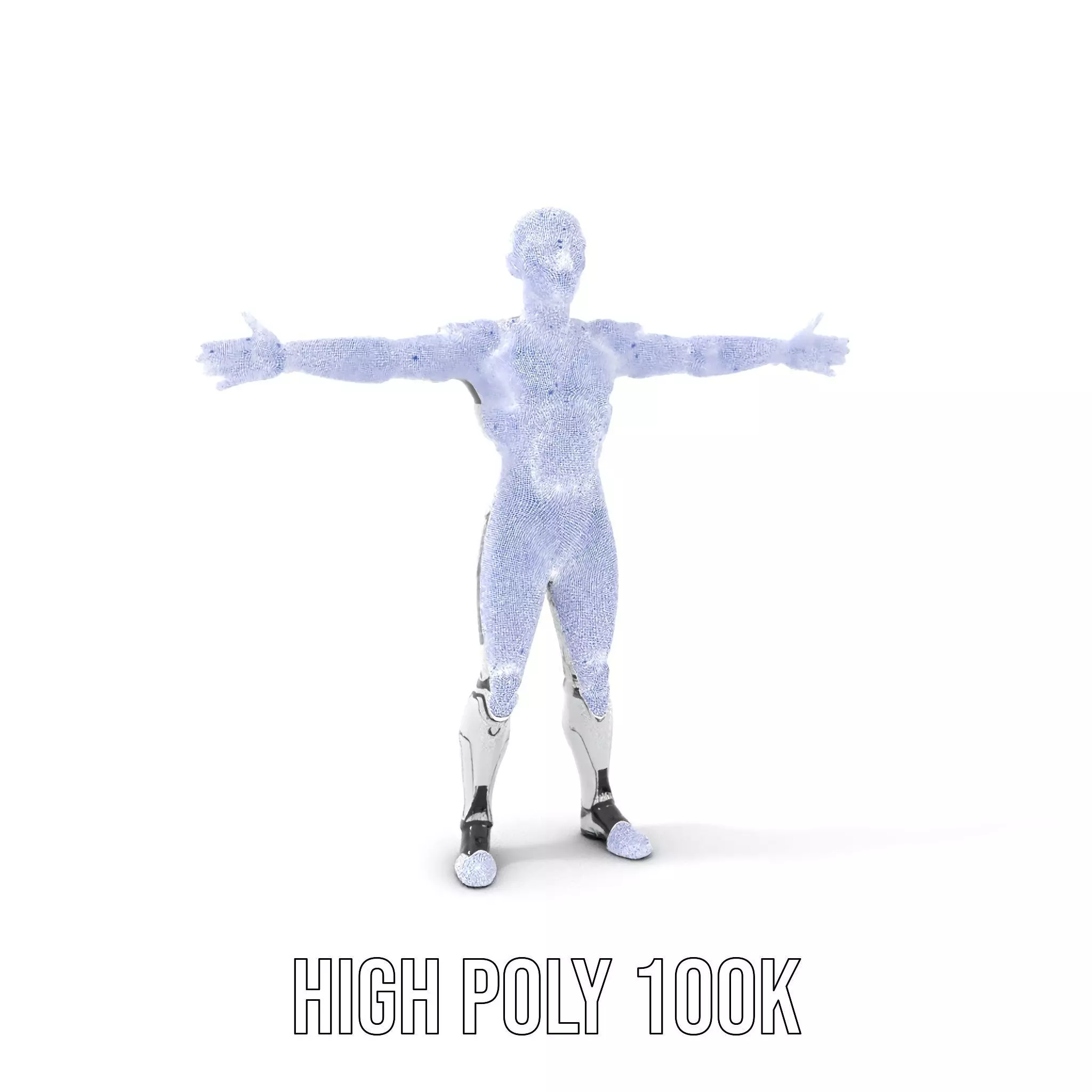 Futuristic Humanoid Robot Model Pack Low-poly 3D model_4