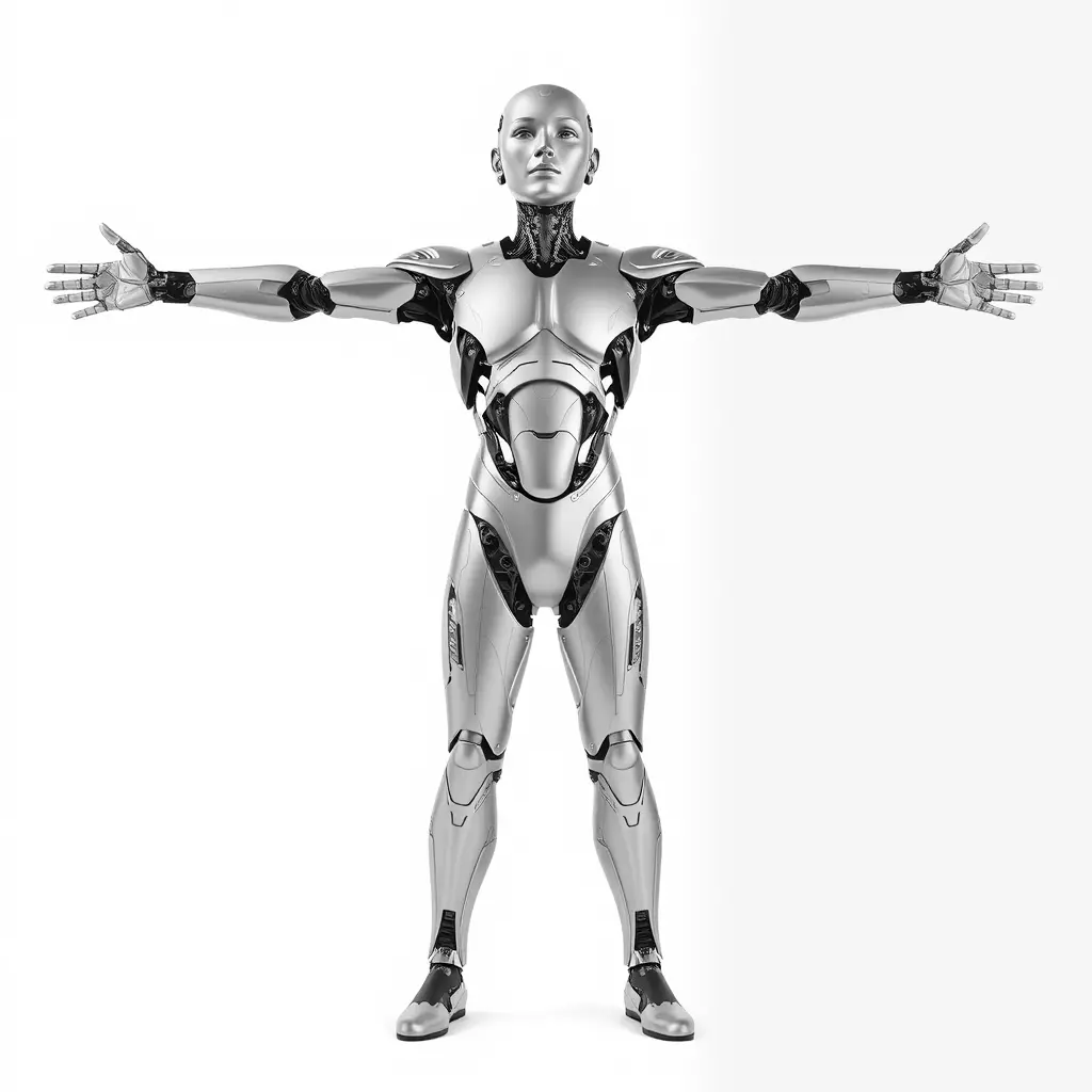 Futuristic Humanoid Robot Model Pack Low-poly 3D model_2