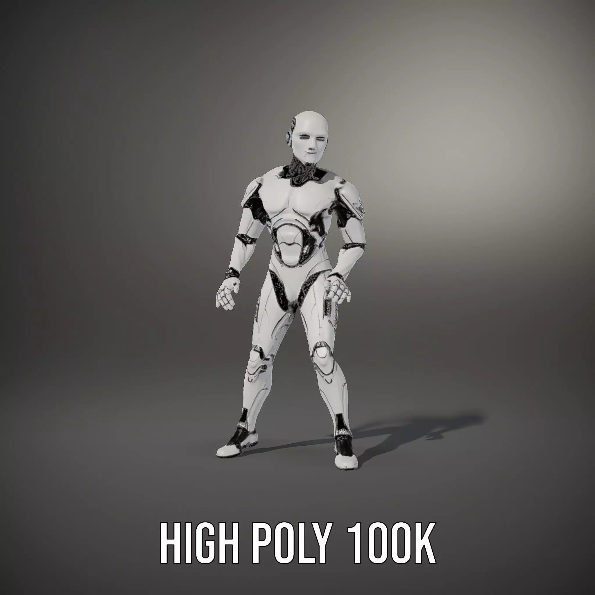 Futuristic Humanoid Robot Model Pack Low-poly 3D model_12