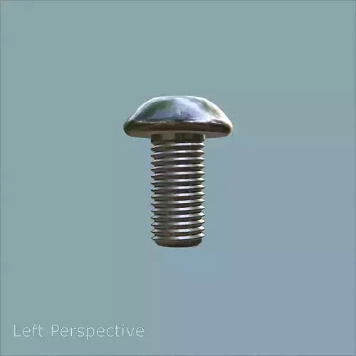 Steel Stained M10 Bolt Allen Dome 3D model 4