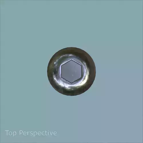 Steel Stained M10 Bolt Allen Dome 3D model 7