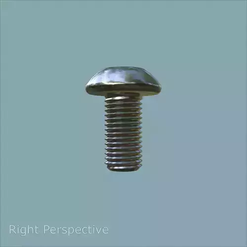Steel Stained M10 Bolt Allen Dome 3D model 5