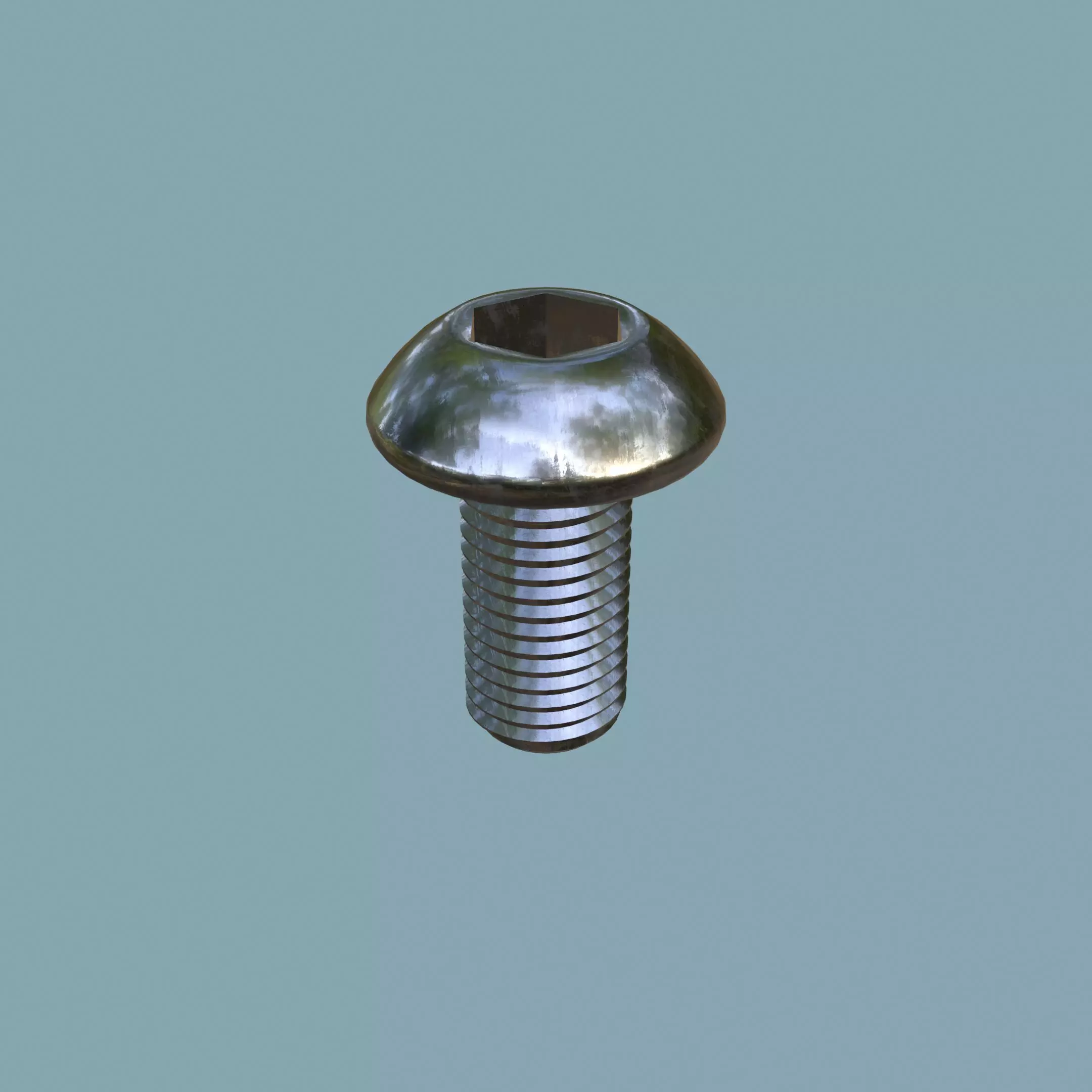 Steel Stained M10 Bolt Allen Dome 3D model