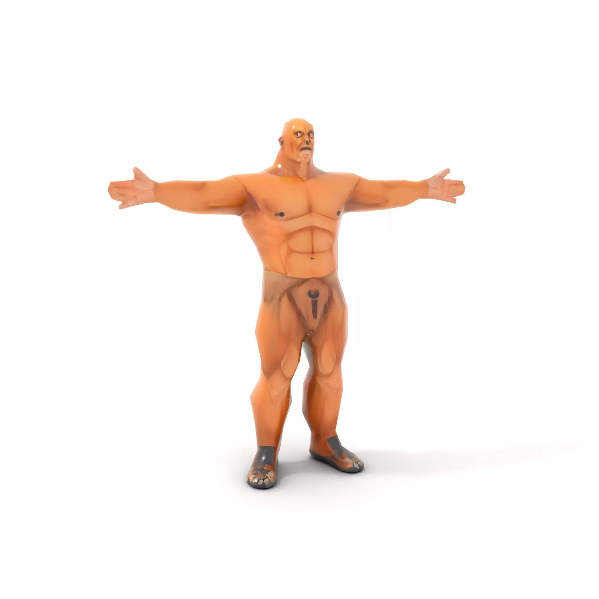 Muscular Barbarian Character Model Pack Low-poly 3D model_7