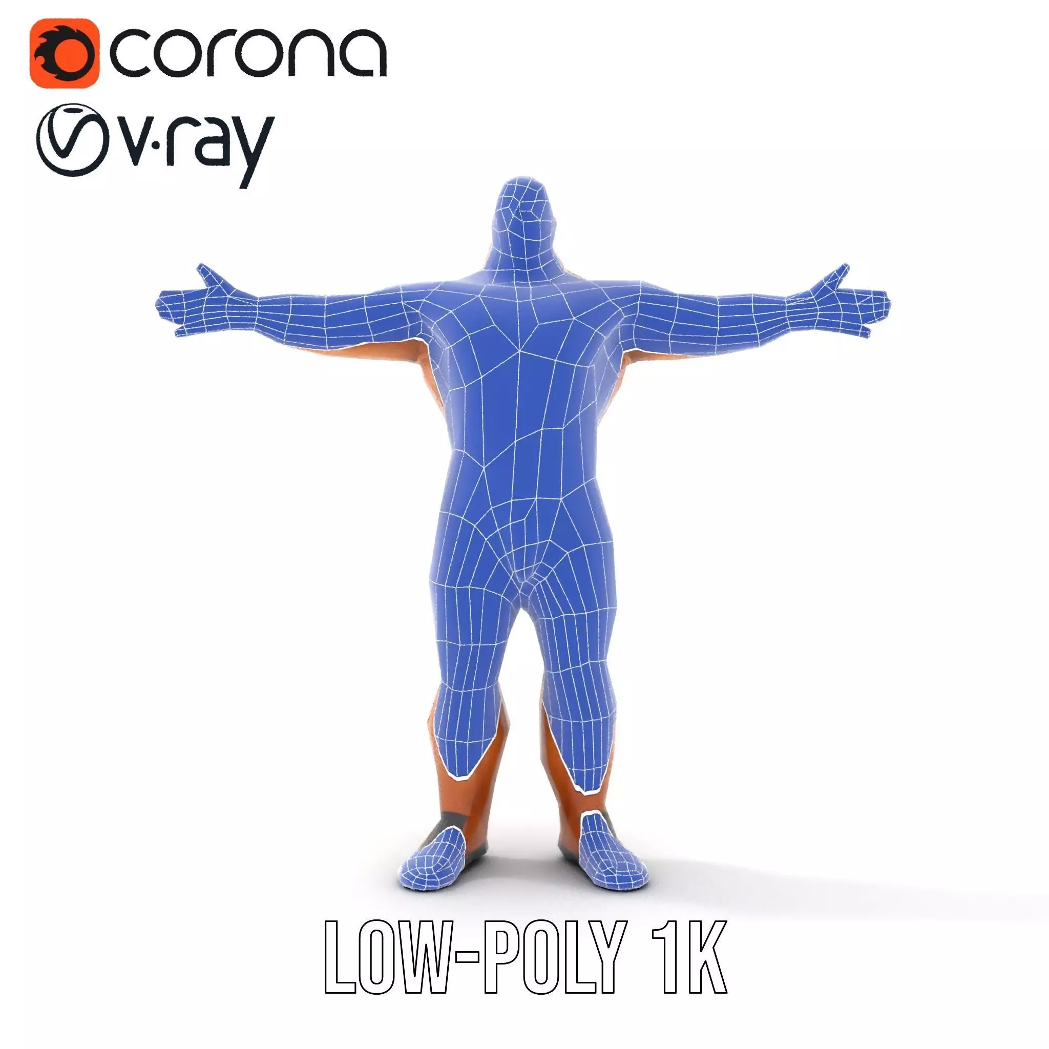 Muscular Barbarian Character Model Pack Low-poly 3D model_25