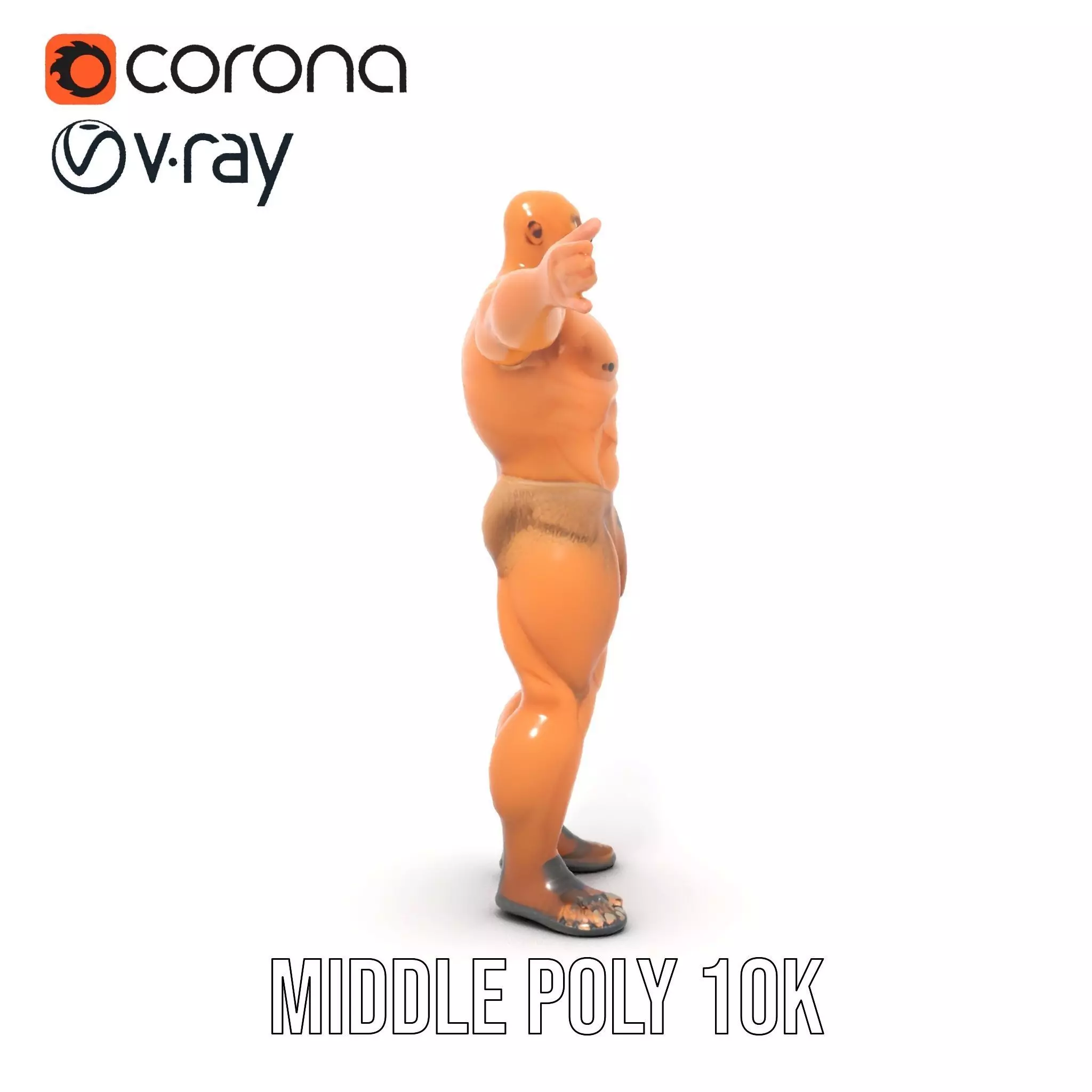 Muscular Barbarian Character Model Pack Low-poly 3D model_19