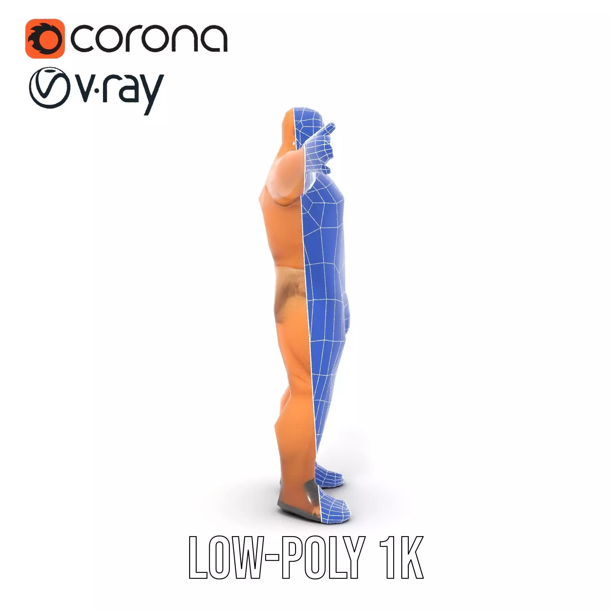 Muscular Barbarian Character Model Pack Low-poly 3D model_31