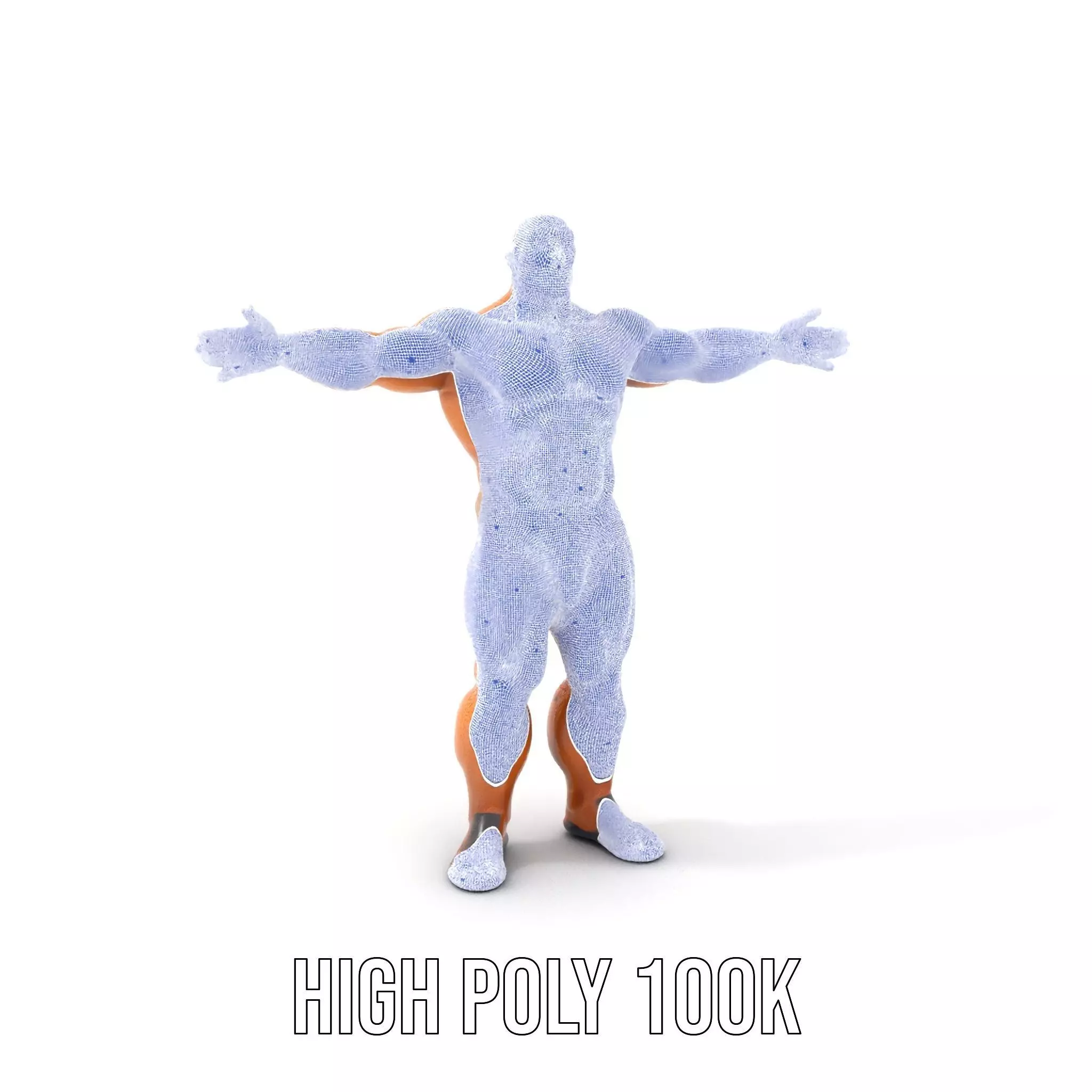 Muscular Barbarian Character Model Pack Low-poly 3D model_4