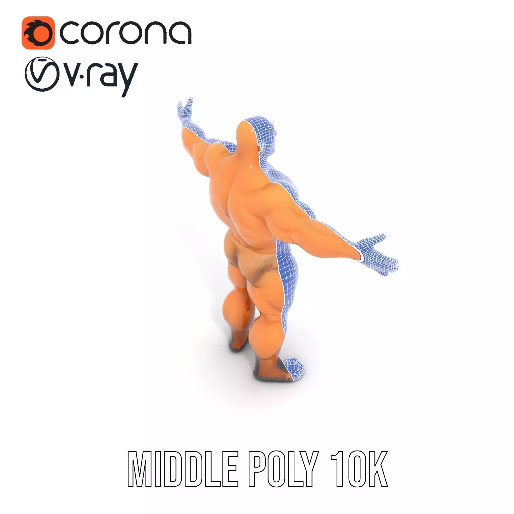 Muscular Barbarian Character Model Pack Low-poly 3D model_21