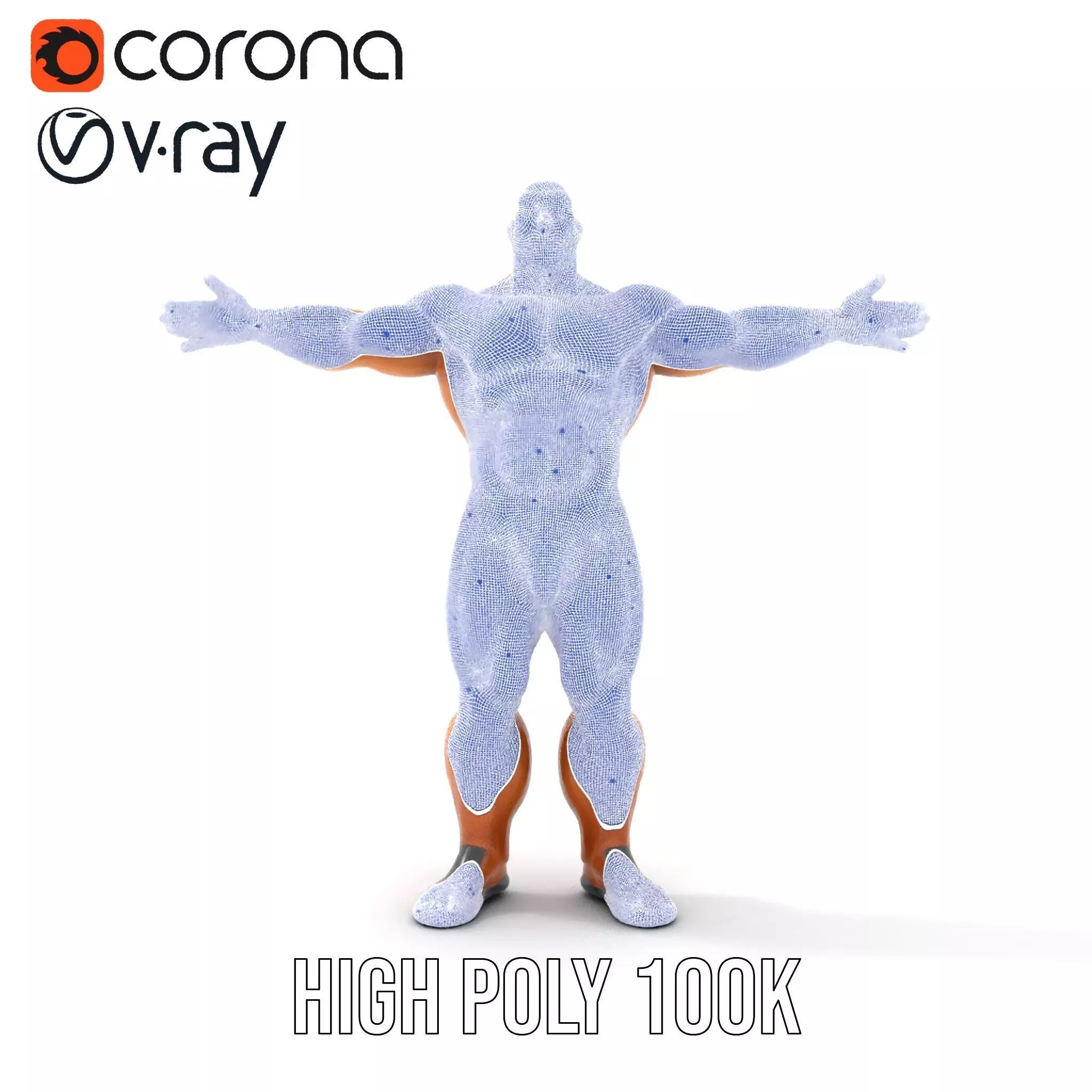 Muscular Barbarian Character Model Pack Low-poly 3D model_34