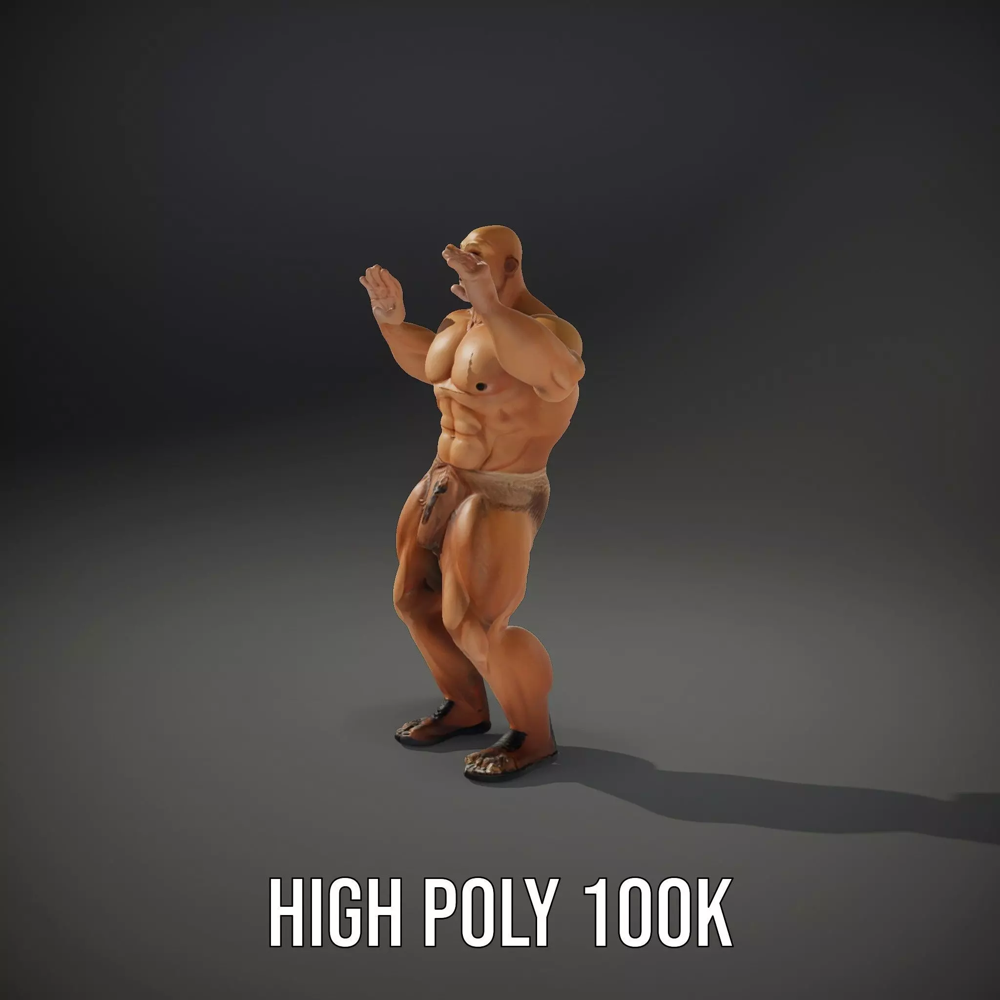 Muscular Barbarian Character Model Pack Low-poly 3D model_29