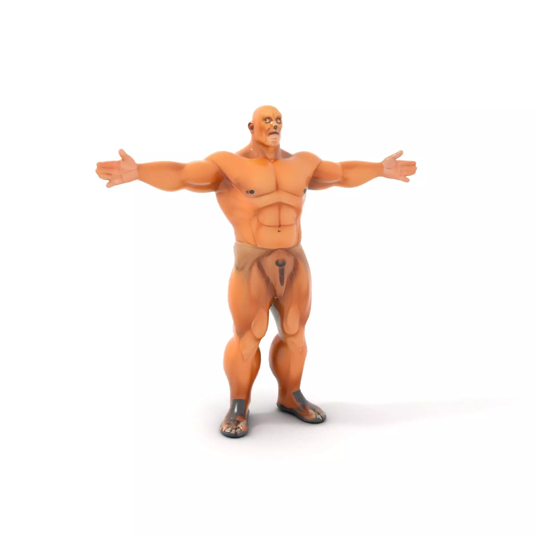 Muscular Barbarian Character Model Pack Low-poly 3D model_6