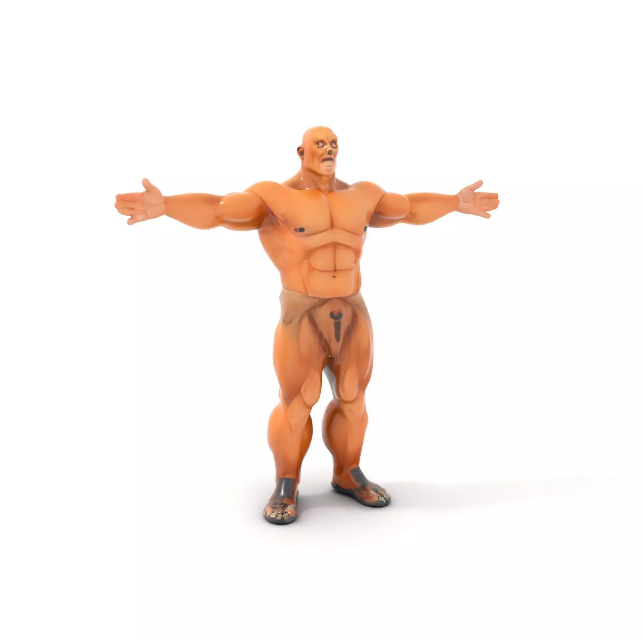 Muscular Barbarian Character Model Pack Low-poly 3D model_0