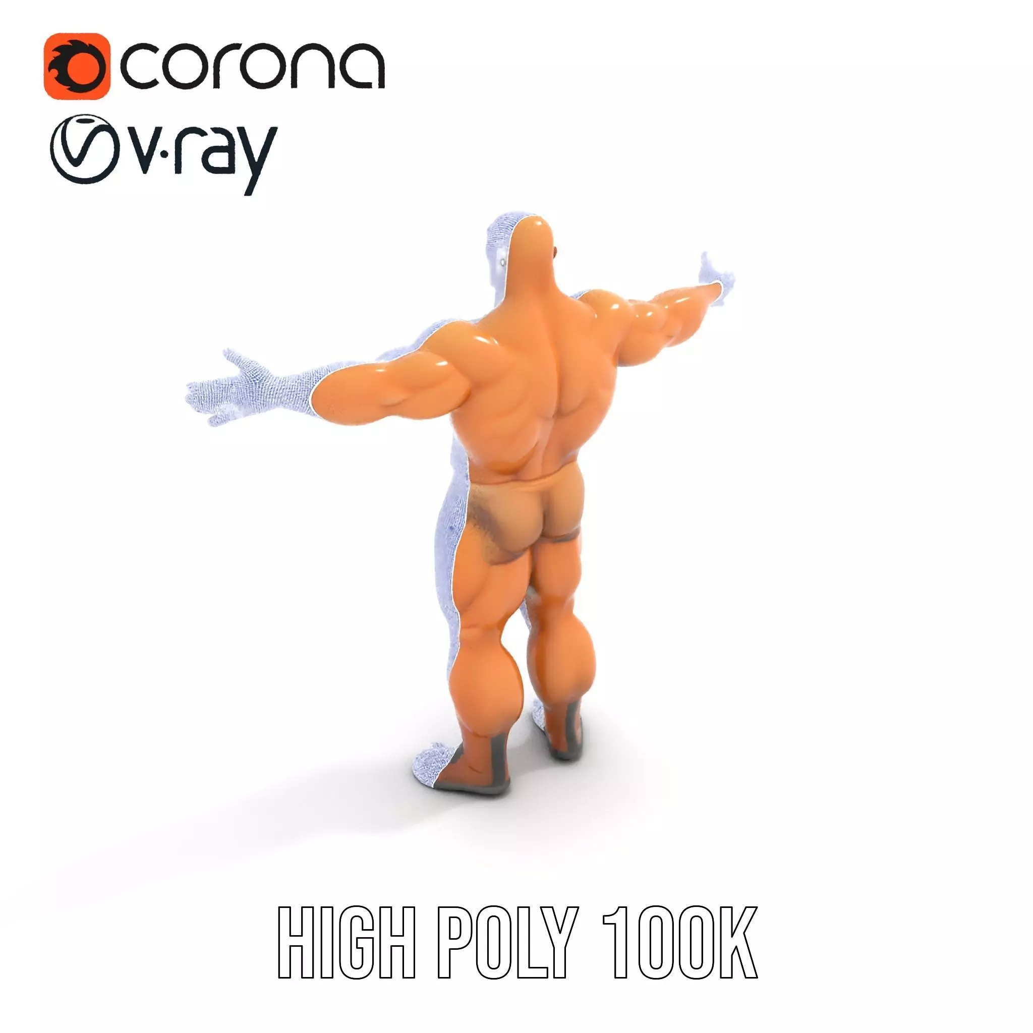 Muscular Barbarian Character Model Pack Low-poly 3D model_32